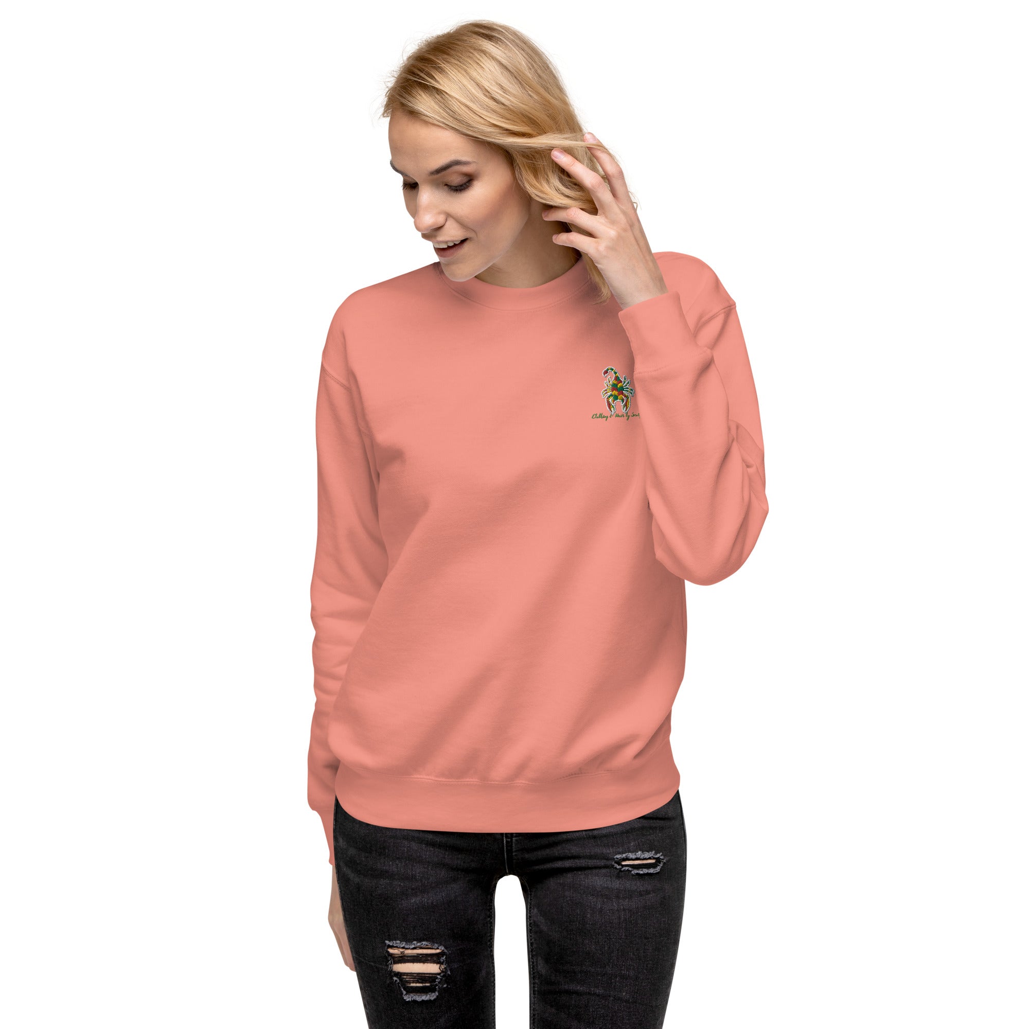 CHBS Unisex Premium Sweatshirt featuring a classic design with ribbed crew neck and long sleeves, made from soft fleece material.