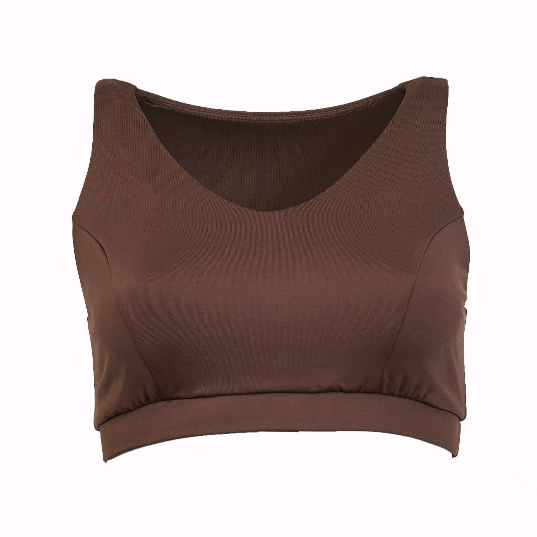 Classic Performance Bra Top in Bark Solid Shimmer, showcasing its stylish design and supportive features.