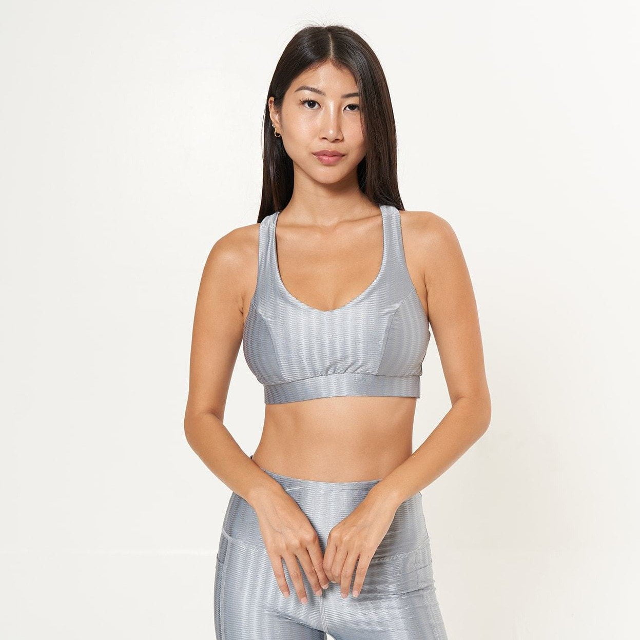 Main Classic Performance Bra Top - Dove Grey Zap Pattern image