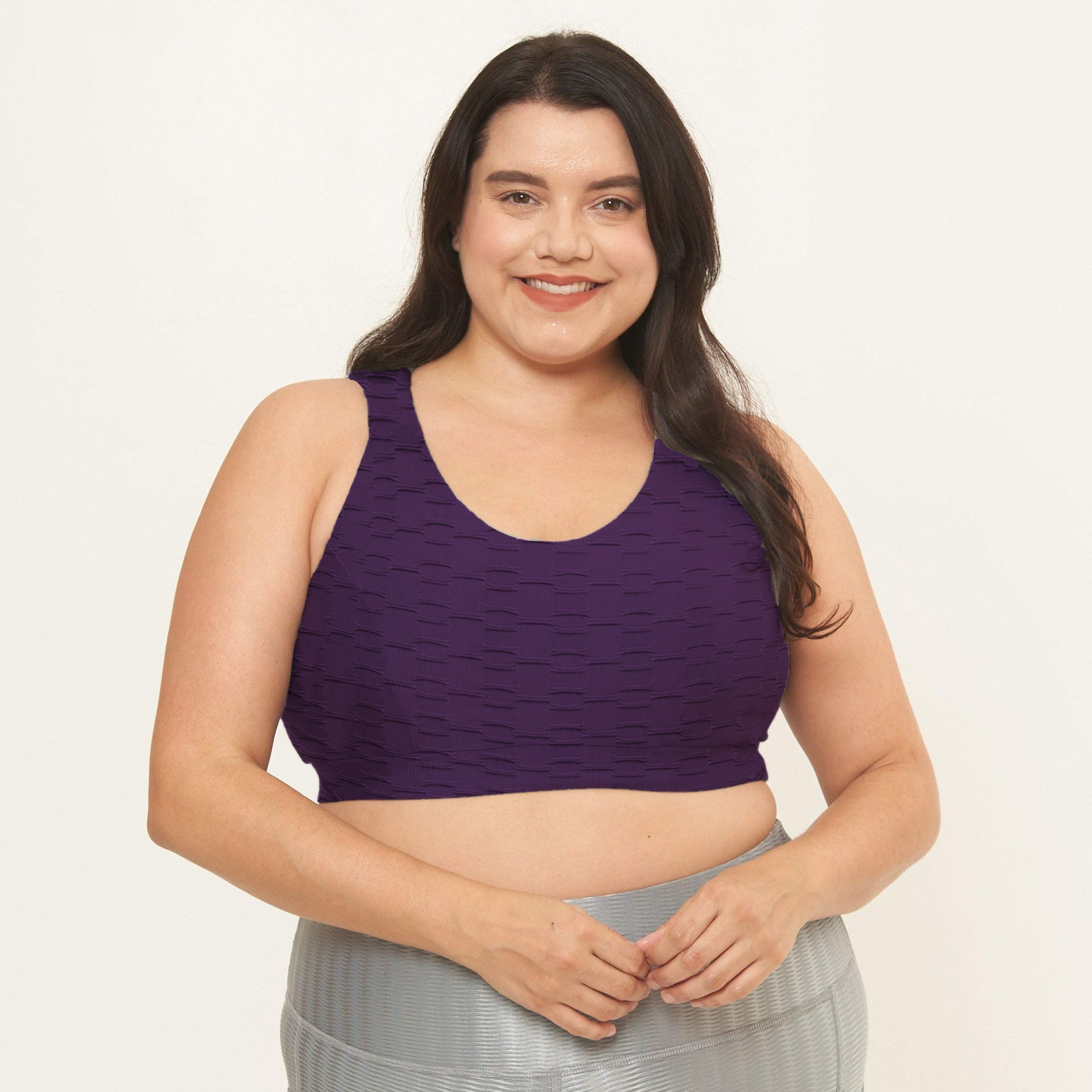 Main Classic Performance Bra Top - Eggplant Links Pattern image