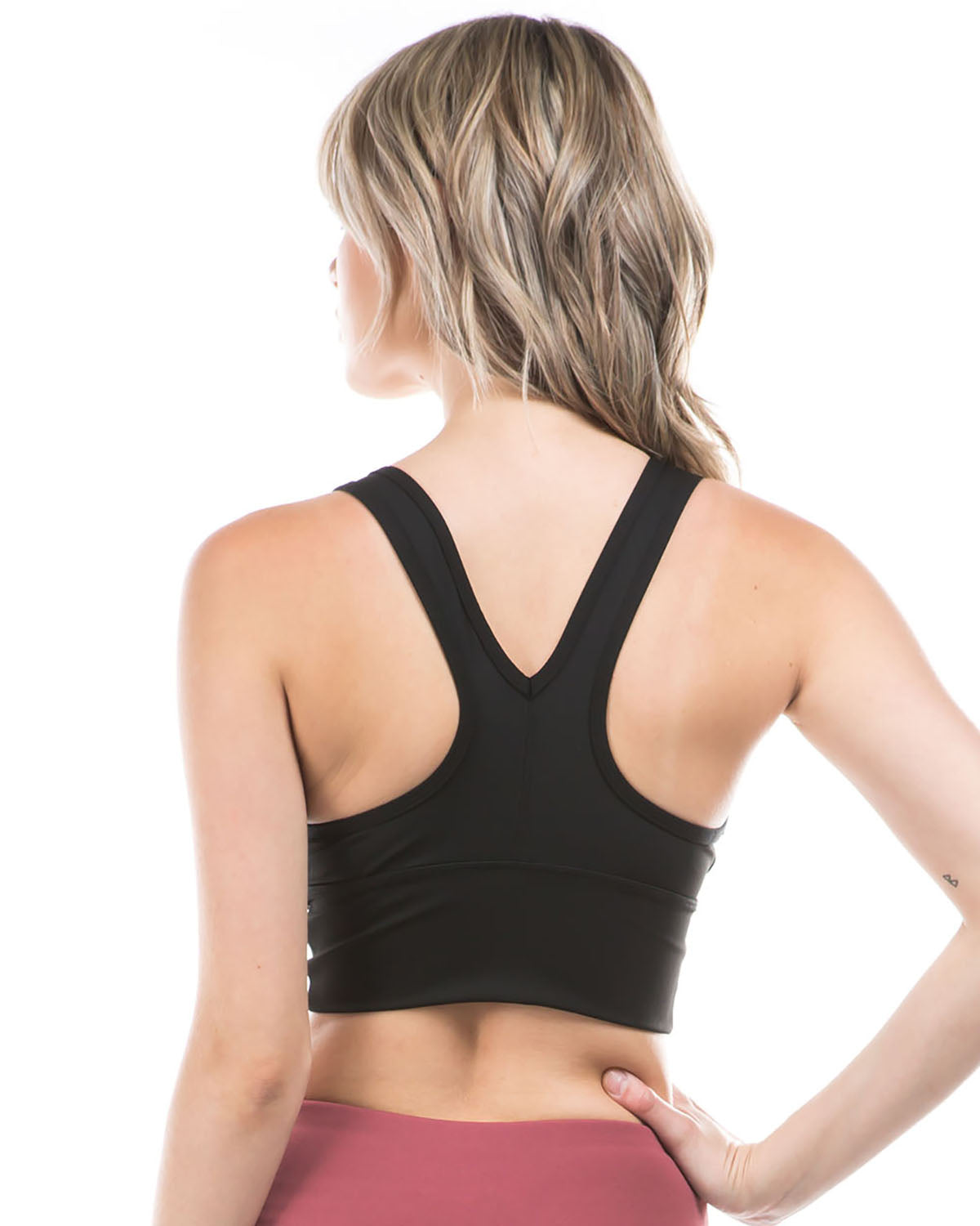 Deep V Drawstring Sports Bra in stylish design, showcasing its deep V neckline and drawstring feature, perfect for yoga and casual wear.