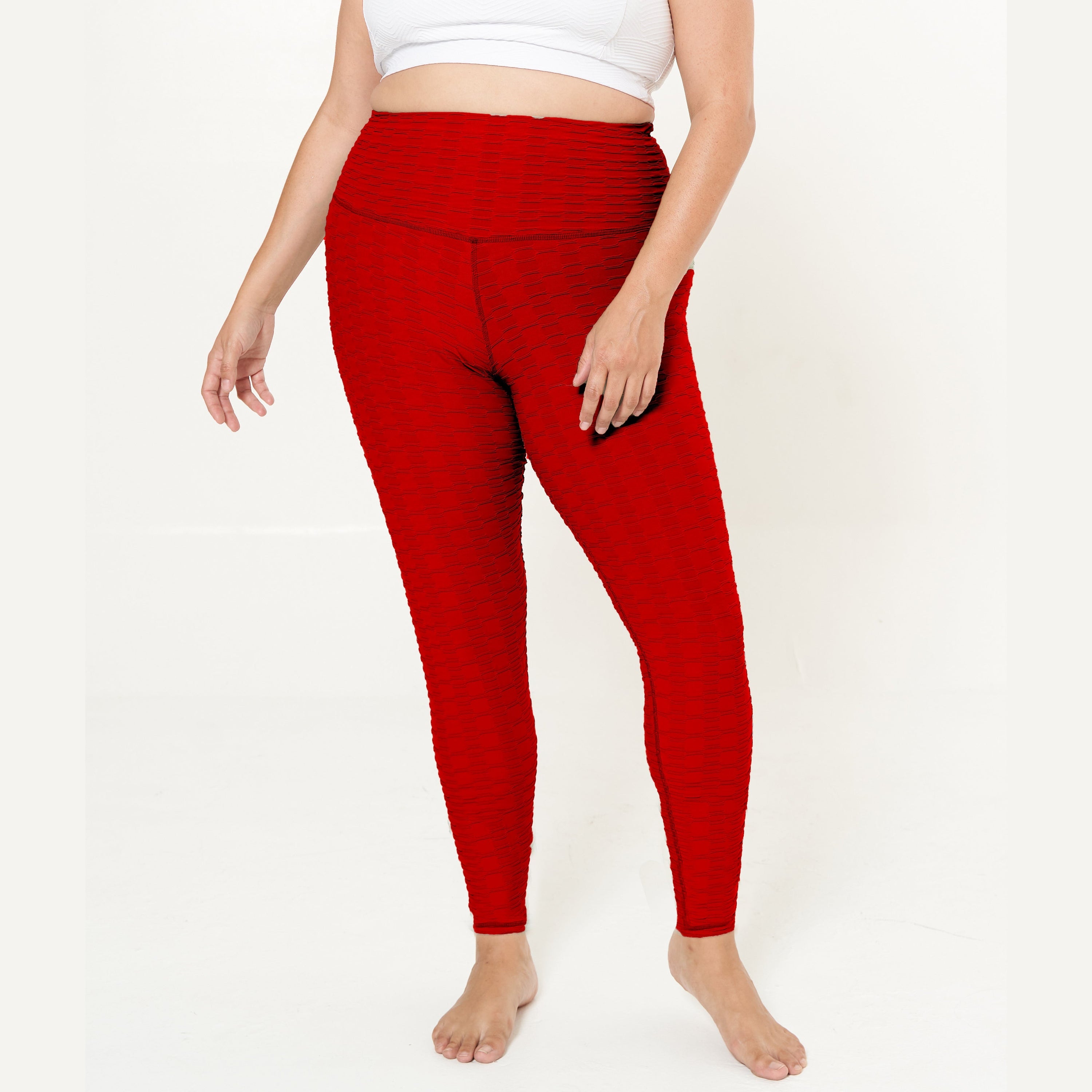 Hi-Rise Leggings in Cherry Pie Links Pattern, showcasing vibrant colors and a stylish design, perfect for workouts and casual wear.