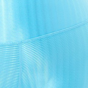 Hi-Rise Leggings in Sky Blue Zap Pattern, showcasing a vibrant design and high-rise fit for ultimate comfort and support.