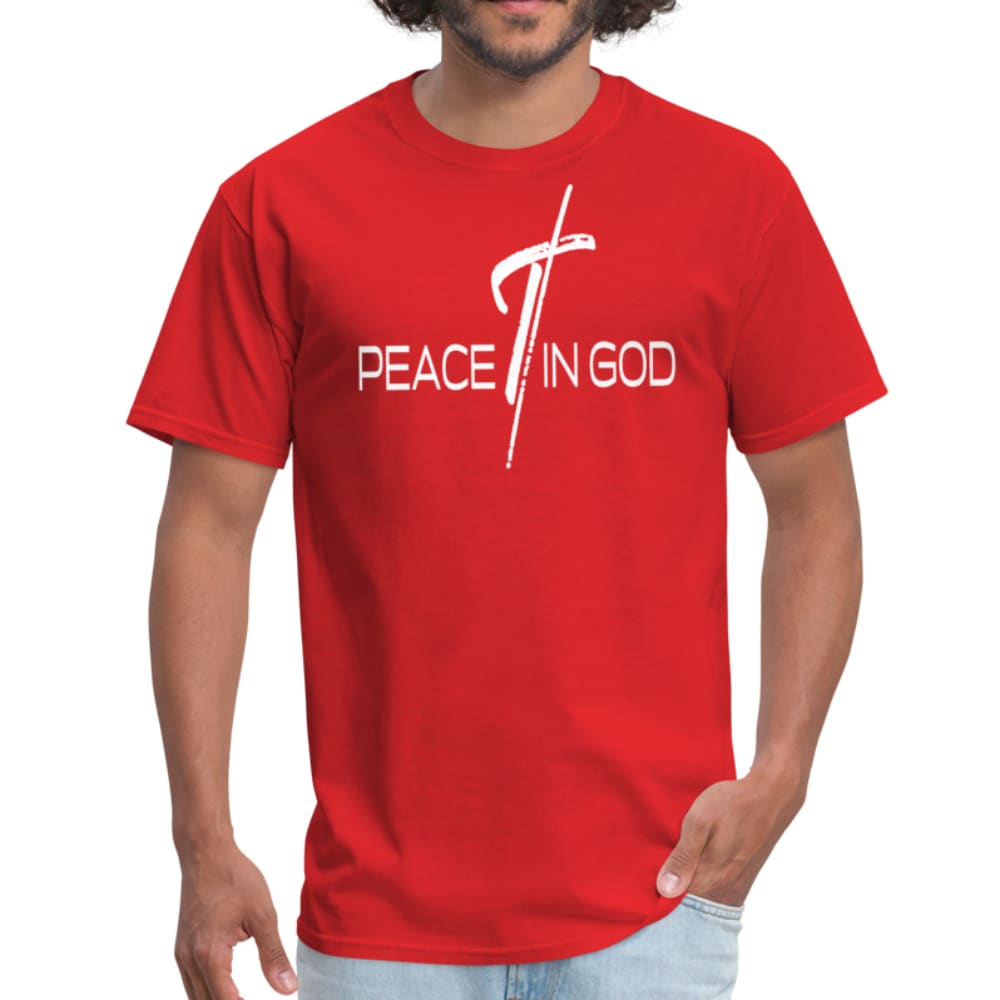 Men's T-shirt featuring a Peace In God graphic design, showcasing a stylish and comfortable fit.