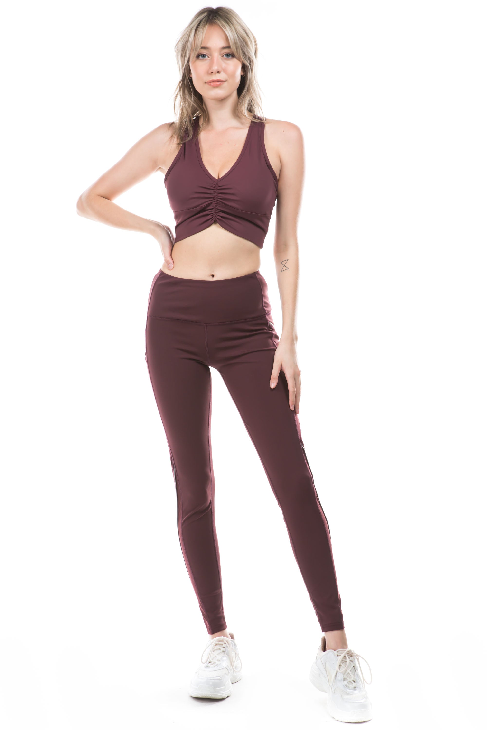 A pair of stylish Side Stripped Active Leggings featuring a comfortable fit and trendy side stripes, perfect for workouts and casual wear.