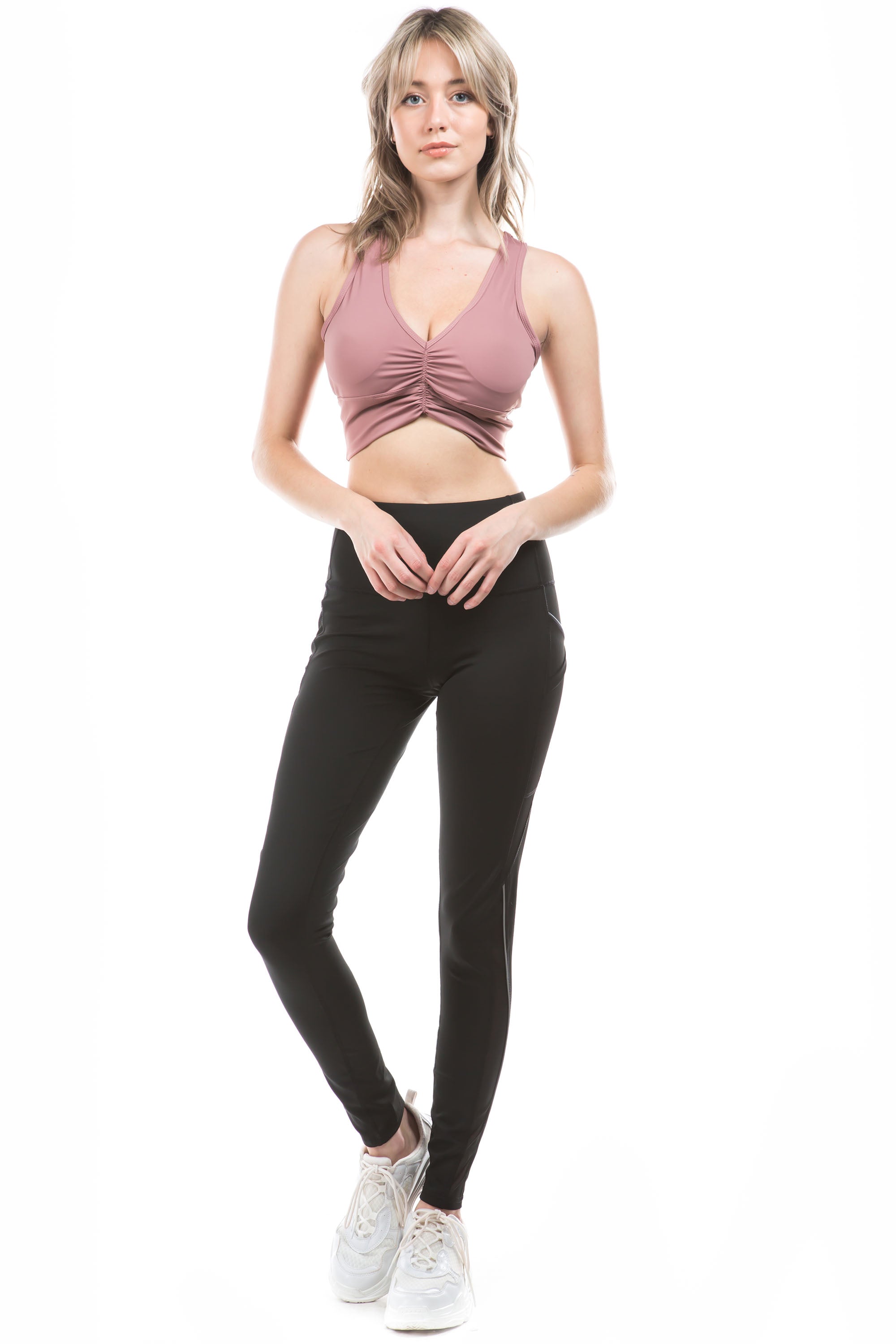 A pair of stylish Side Stripped Active Leggings featuring a comfortable fit and trendy side stripes, perfect for workouts and casual wear.