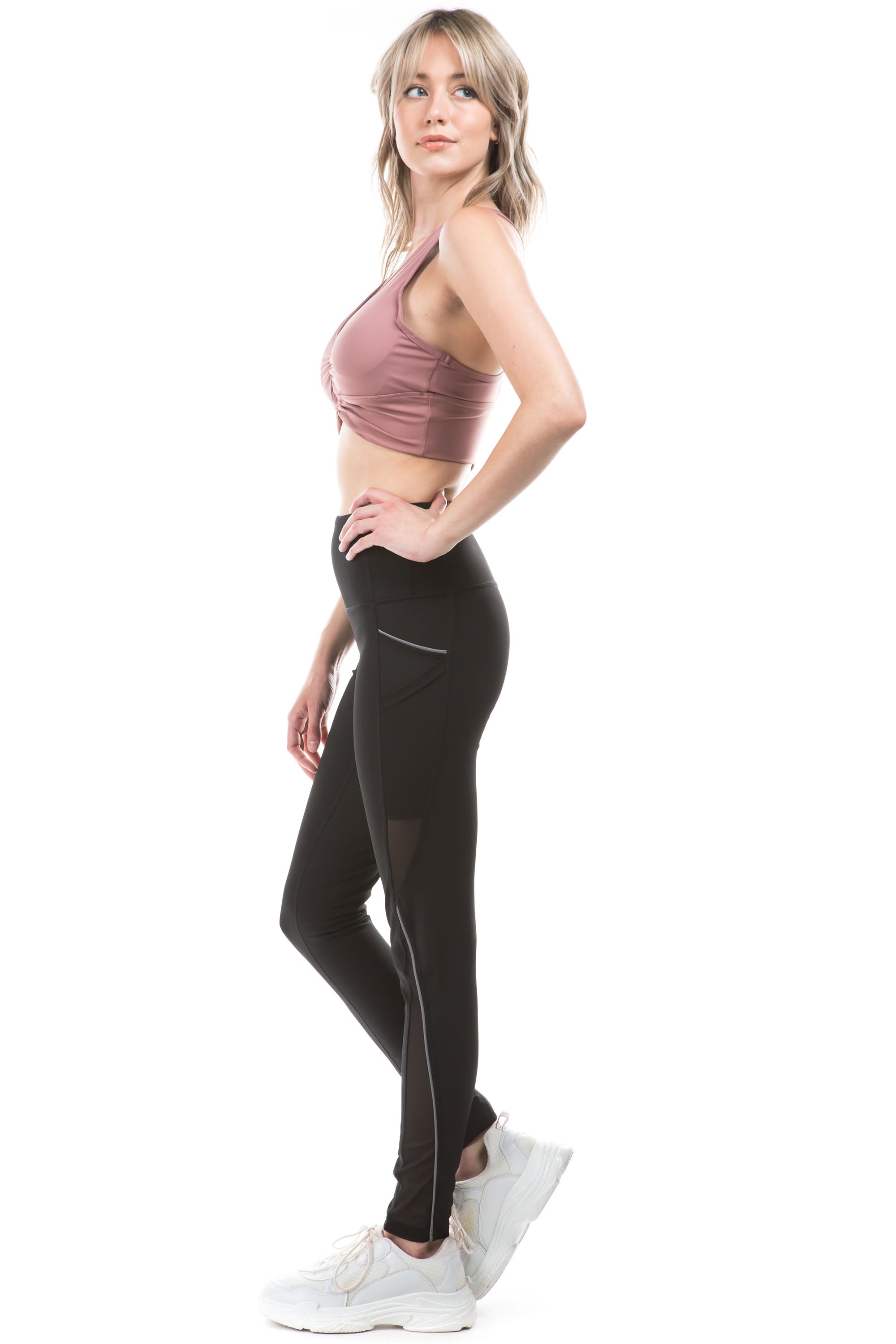 A pair of stylish Side Stripped Active Leggings featuring a comfortable fit and trendy side stripes, perfect for workouts and casual wear.