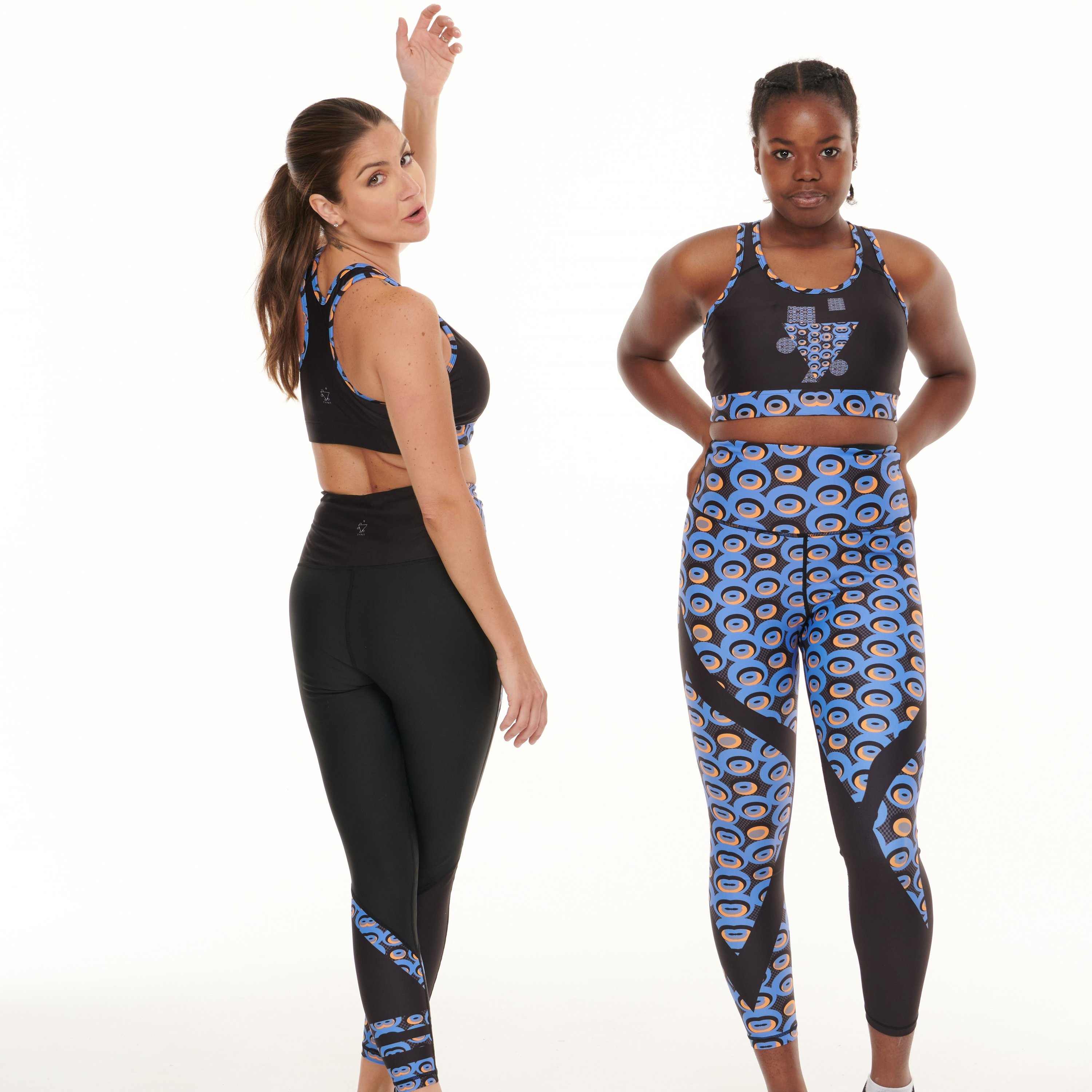 Siefay Vibrant Sports Bra featuring Ankara print in blue, black, and gold colors, designed for stylish workouts.