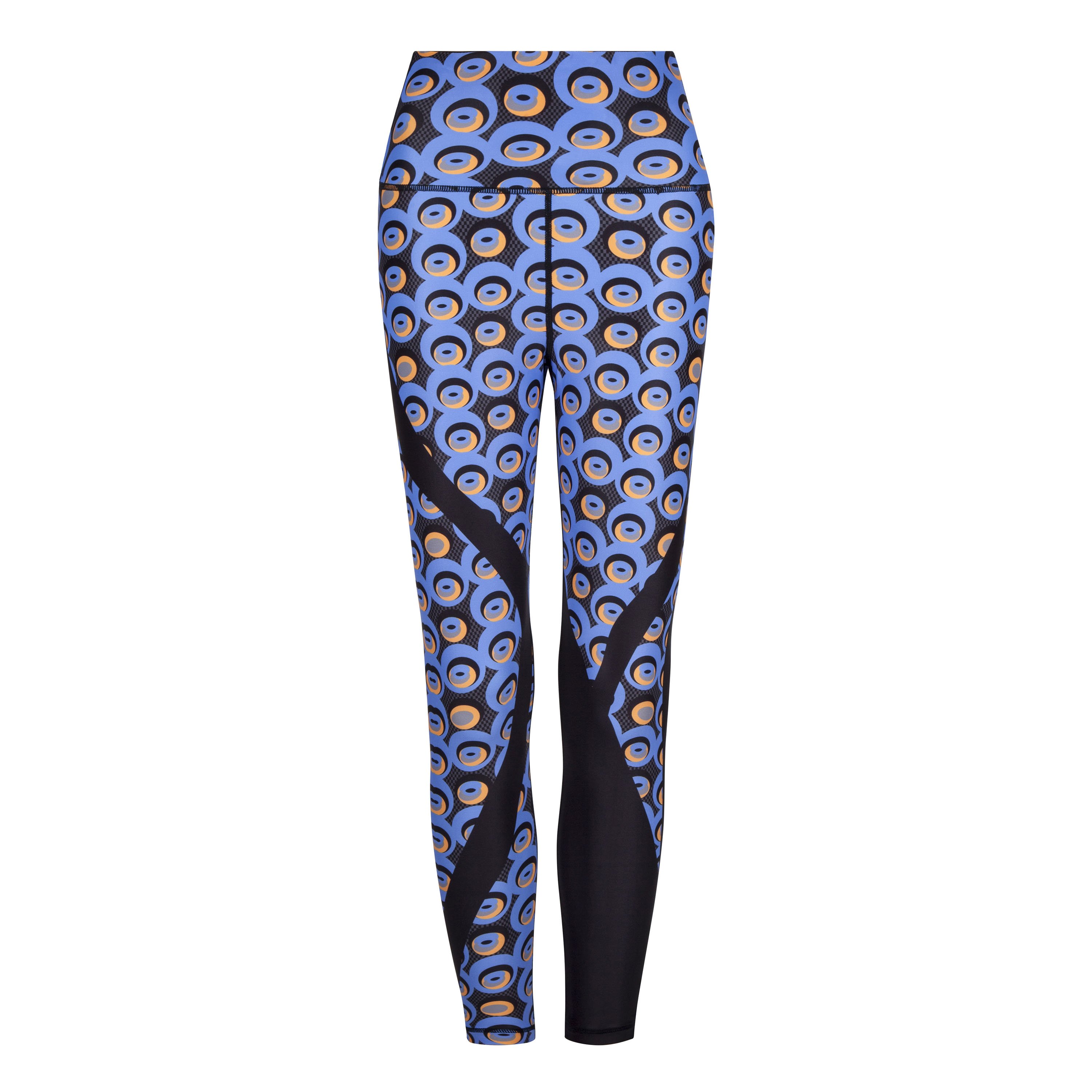 Siefay On Blue Vibrant Leggings featuring Ankara-inspired patterns and vibrant colors, perfect for activewear.