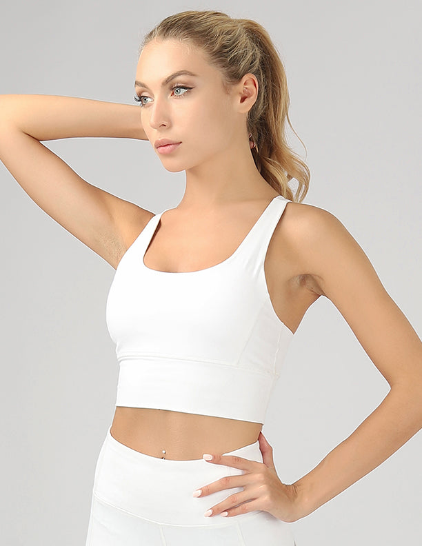 Strappy Back Active Crop Top featuring crisscross straps and breathable fabric, perfect for workouts.