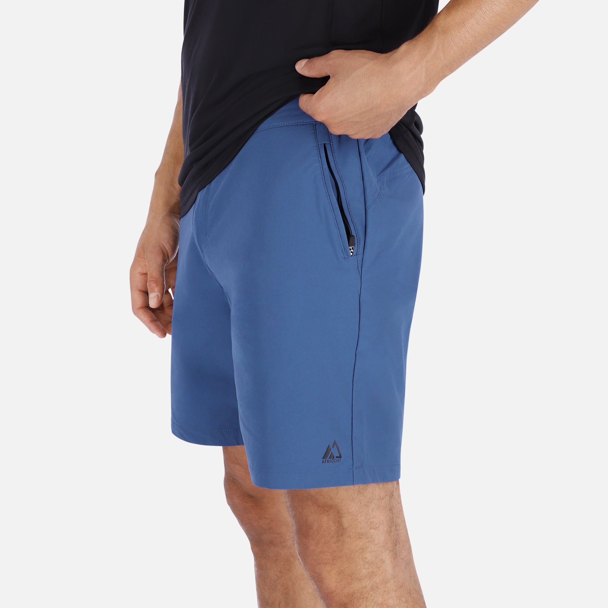 Men's Blue Trail Shorts featuring a stylish design, lightweight fabric, and multiple pockets for convenience.