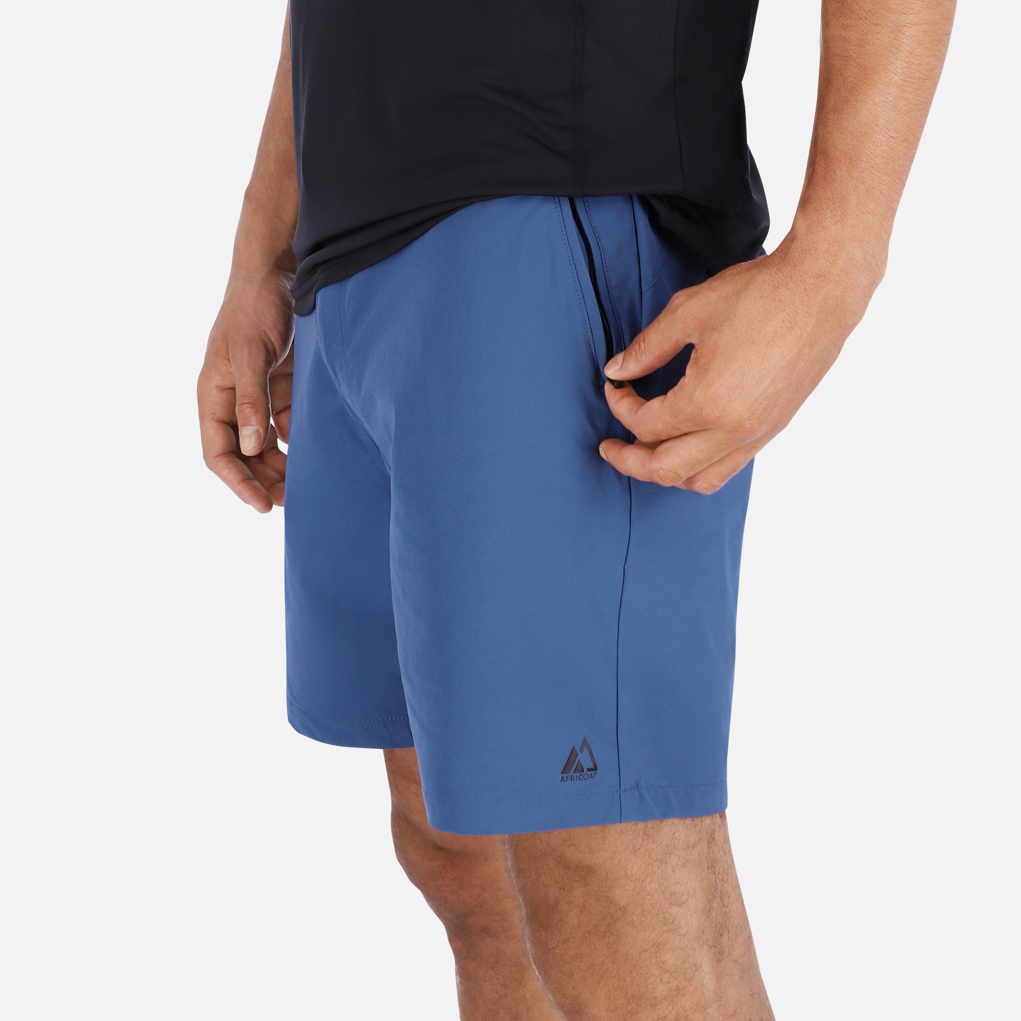 Men's Blue Trail Shorts featuring a stylish design, lightweight fabric, and multiple pockets for convenience.