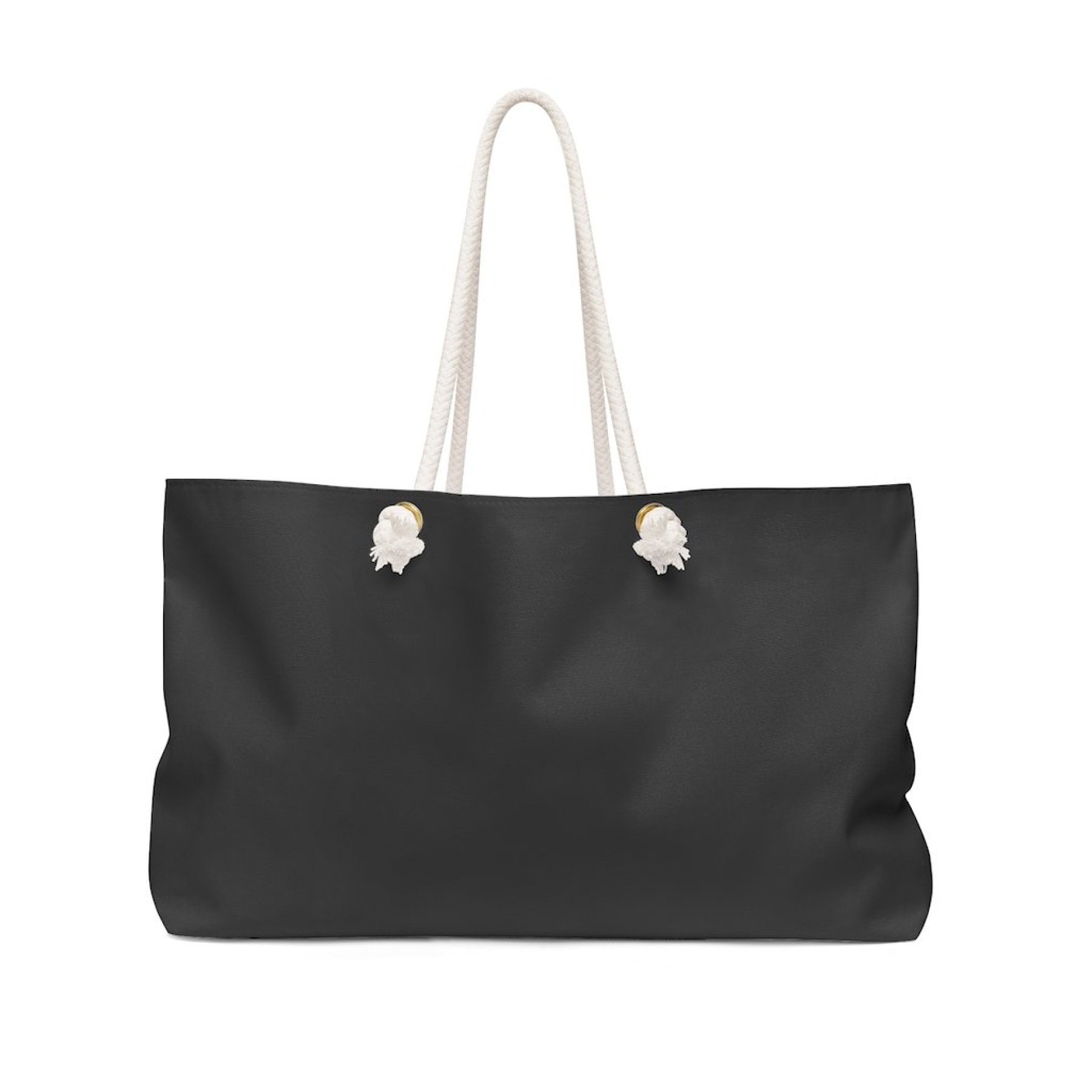 Oversized Charcoal Grey Weekender Tote Bag with thick rope handles, spacious interior, and stylish design.