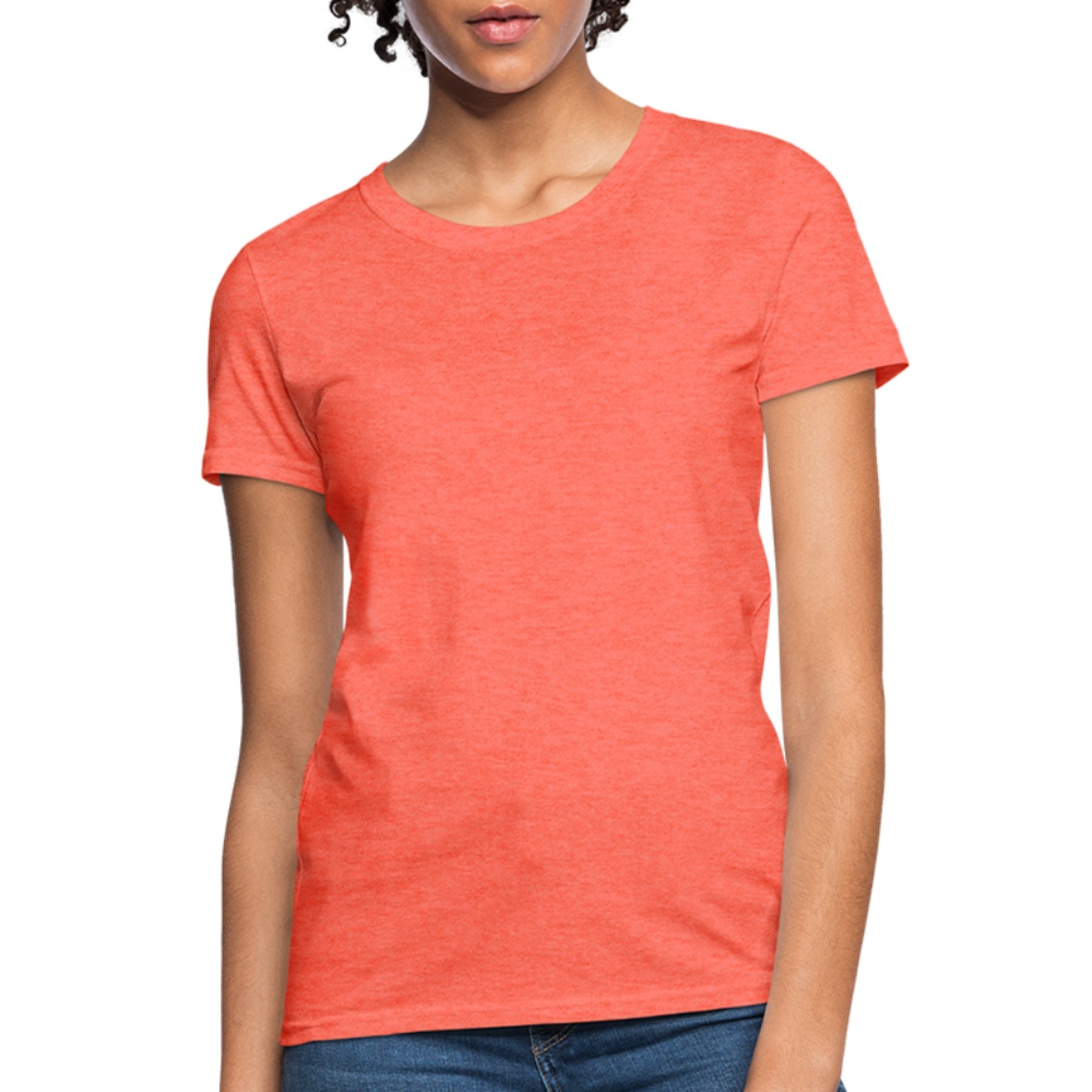 A stylish Women's Classic Short Sleeve T-Shirt in various colors, showcasing its feminine fit and comfortable fabric.