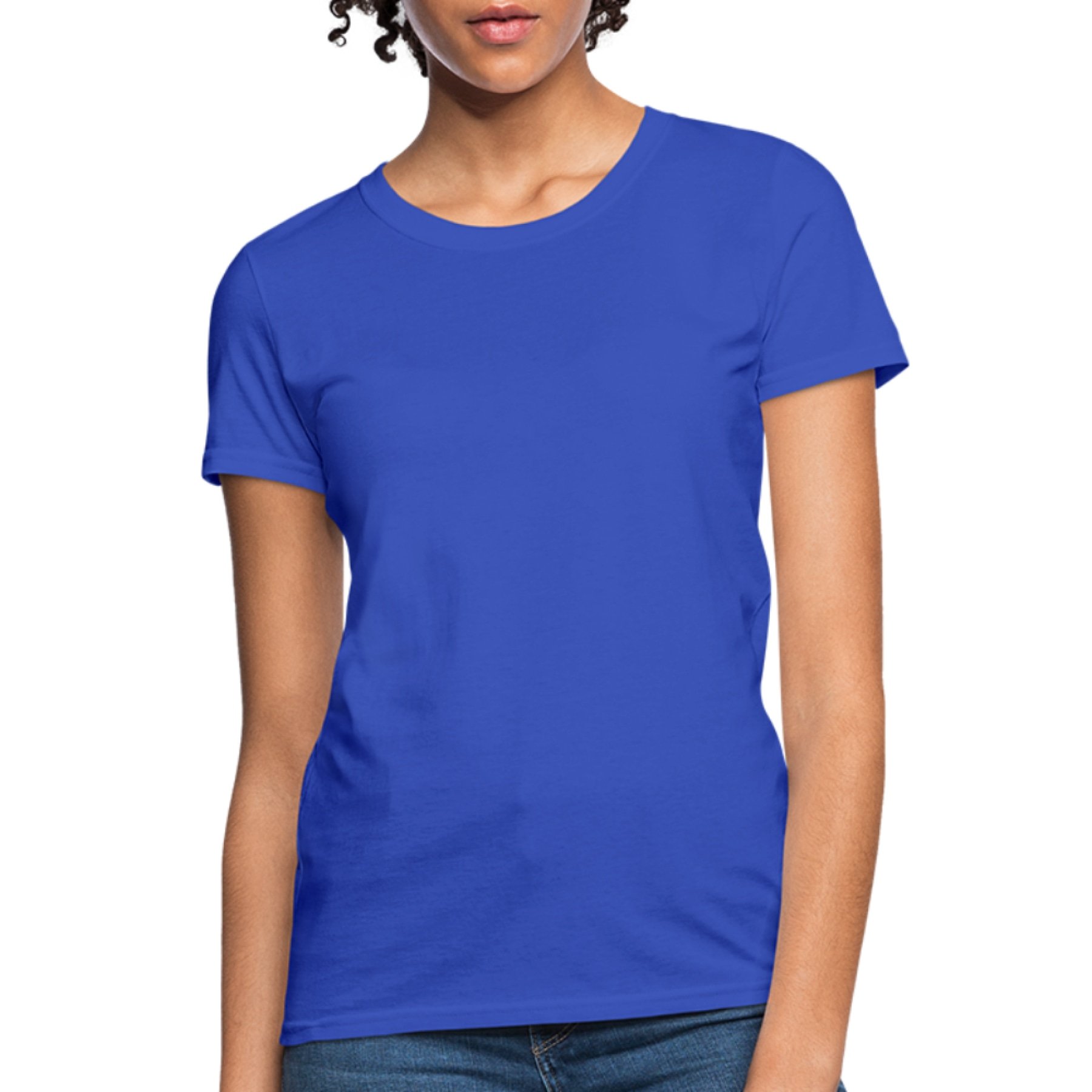 A stylish Women's Classic Short Sleeve T-Shirt in various colors, showcasing its feminine fit and comfortable fabric.