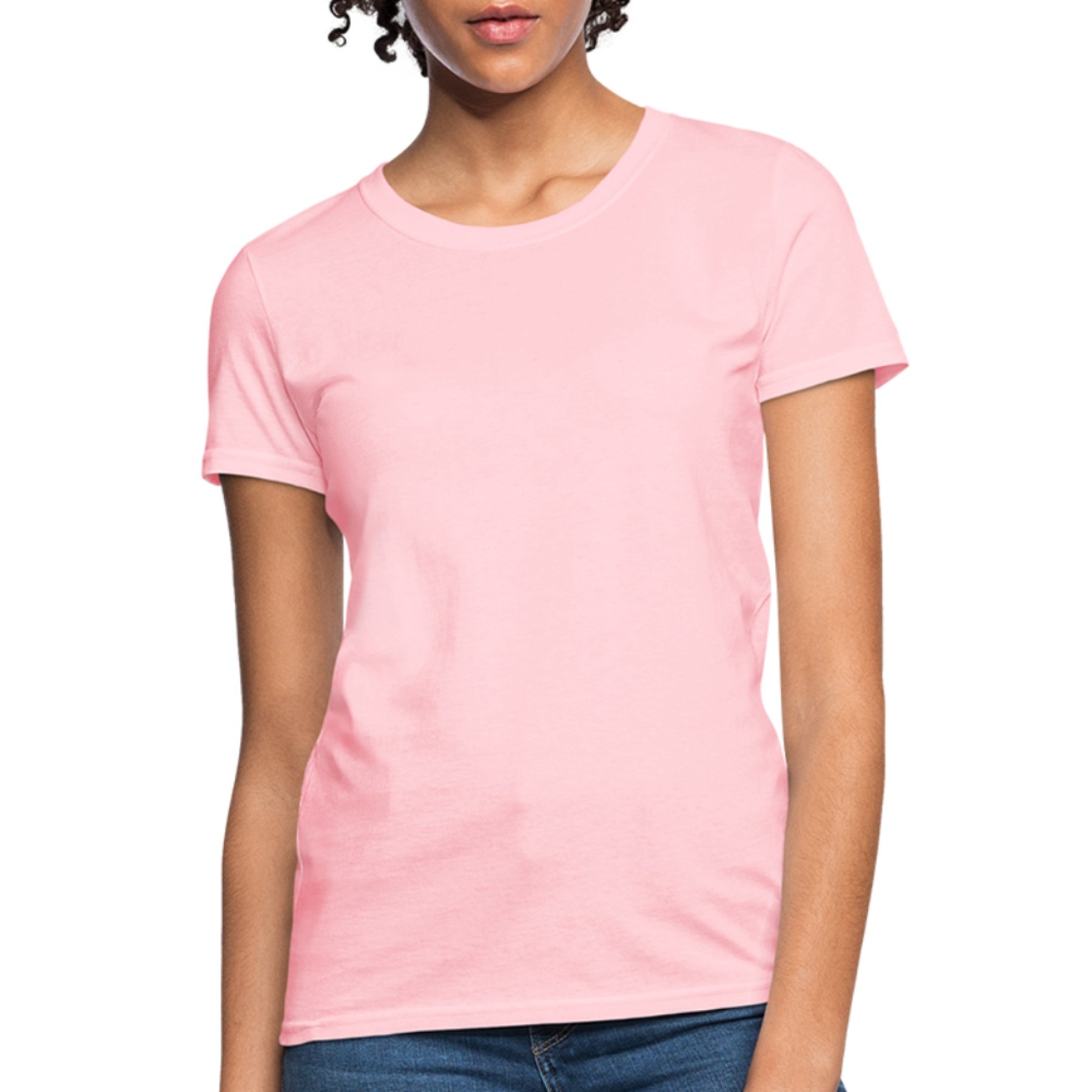 A stylish Women's Classic Short Sleeve T-Shirt in various colors, showcasing its feminine fit and comfortable fabric.