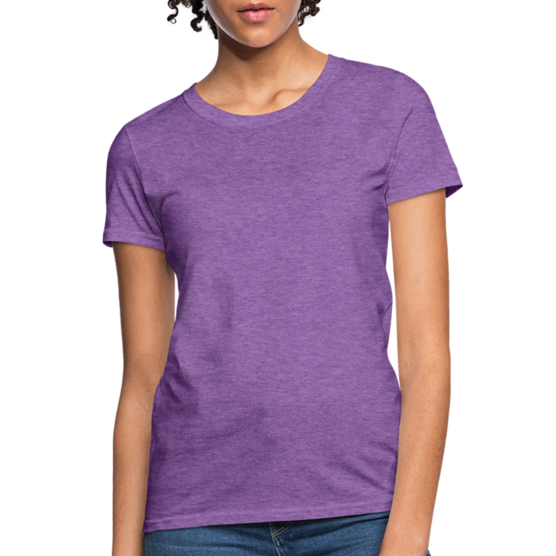 A stylish Women's Classic Short Sleeve T-Shirt in various colors, showcasing its feminine fit and comfortable fabric.