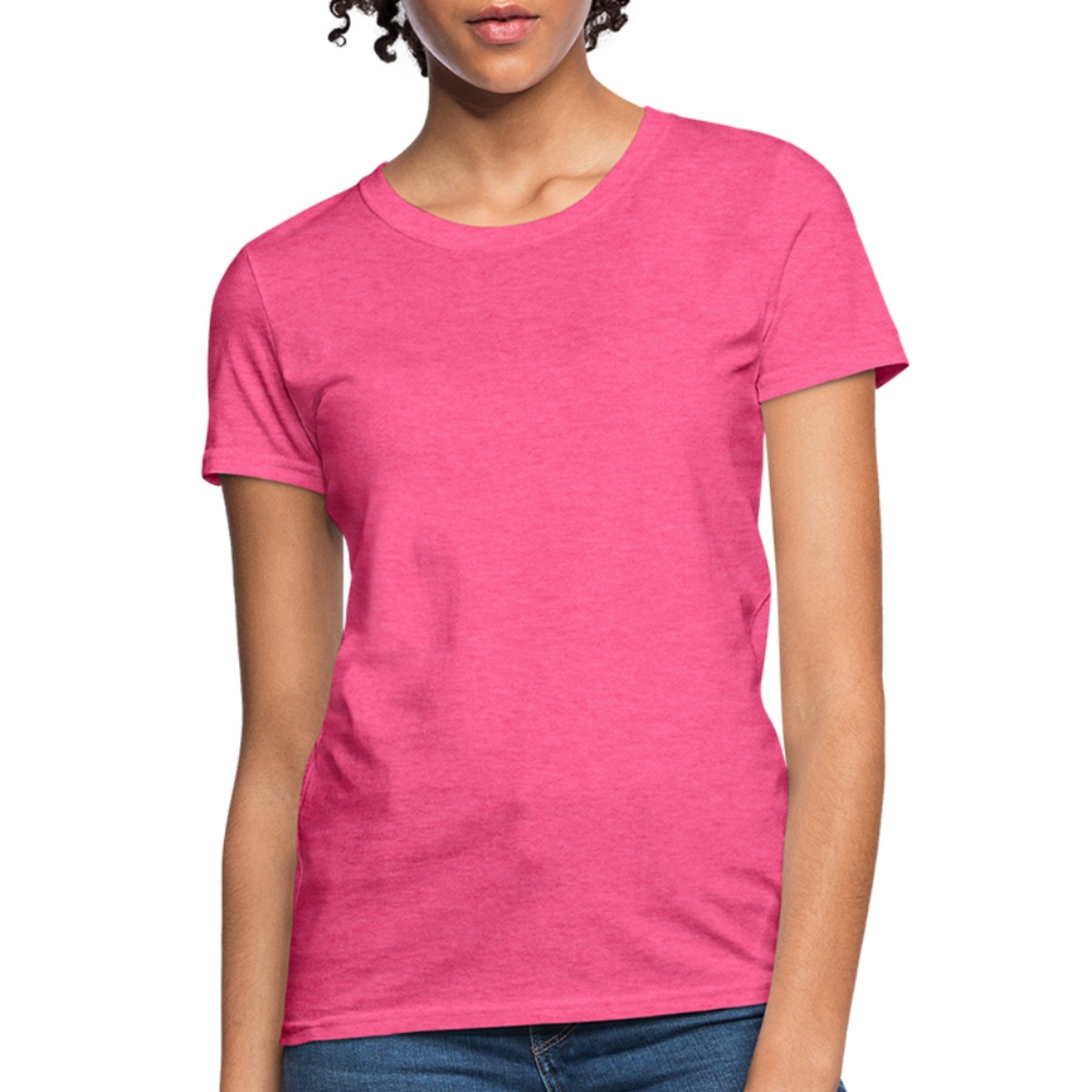 A stylish Women's Classic Short Sleeve T-Shirt in various colors, showcasing its feminine fit and comfortable fabric.