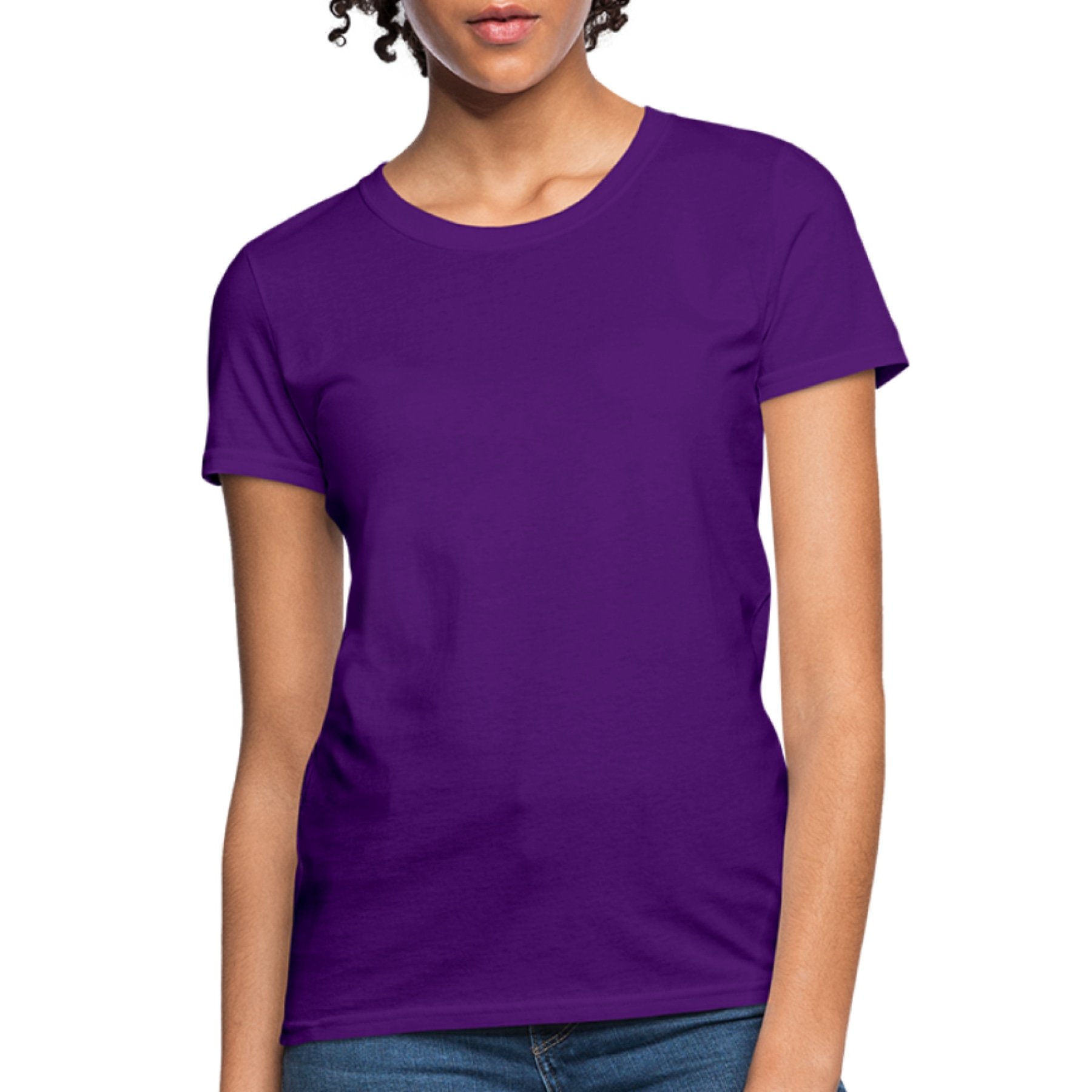 A stylish Women's Classic Short Sleeve T-Shirt in various colors, showcasing its feminine fit and comfortable fabric.