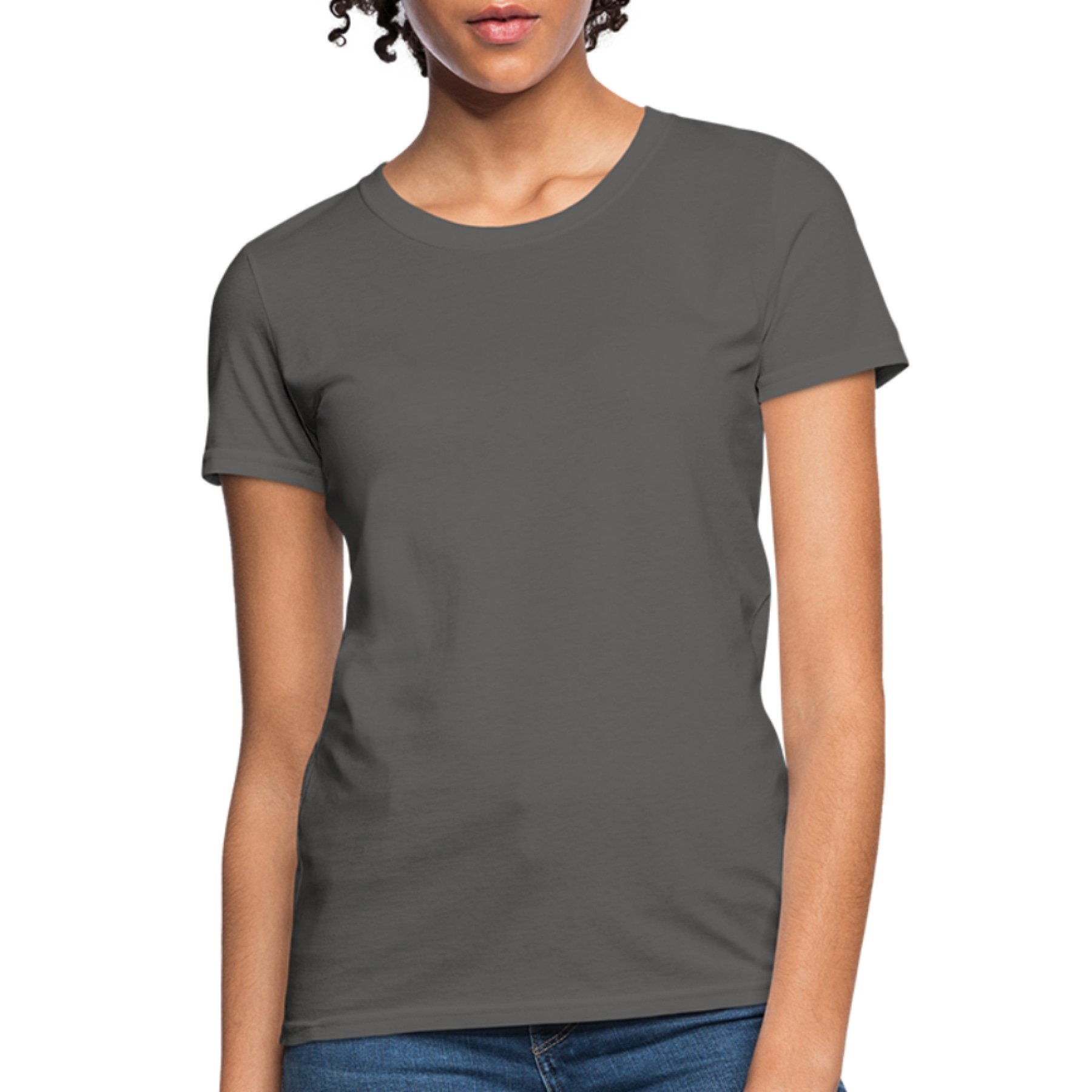 A stylish Women's Classic Short Sleeve T-Shirt in various colors, showcasing its feminine fit and comfortable fabric.