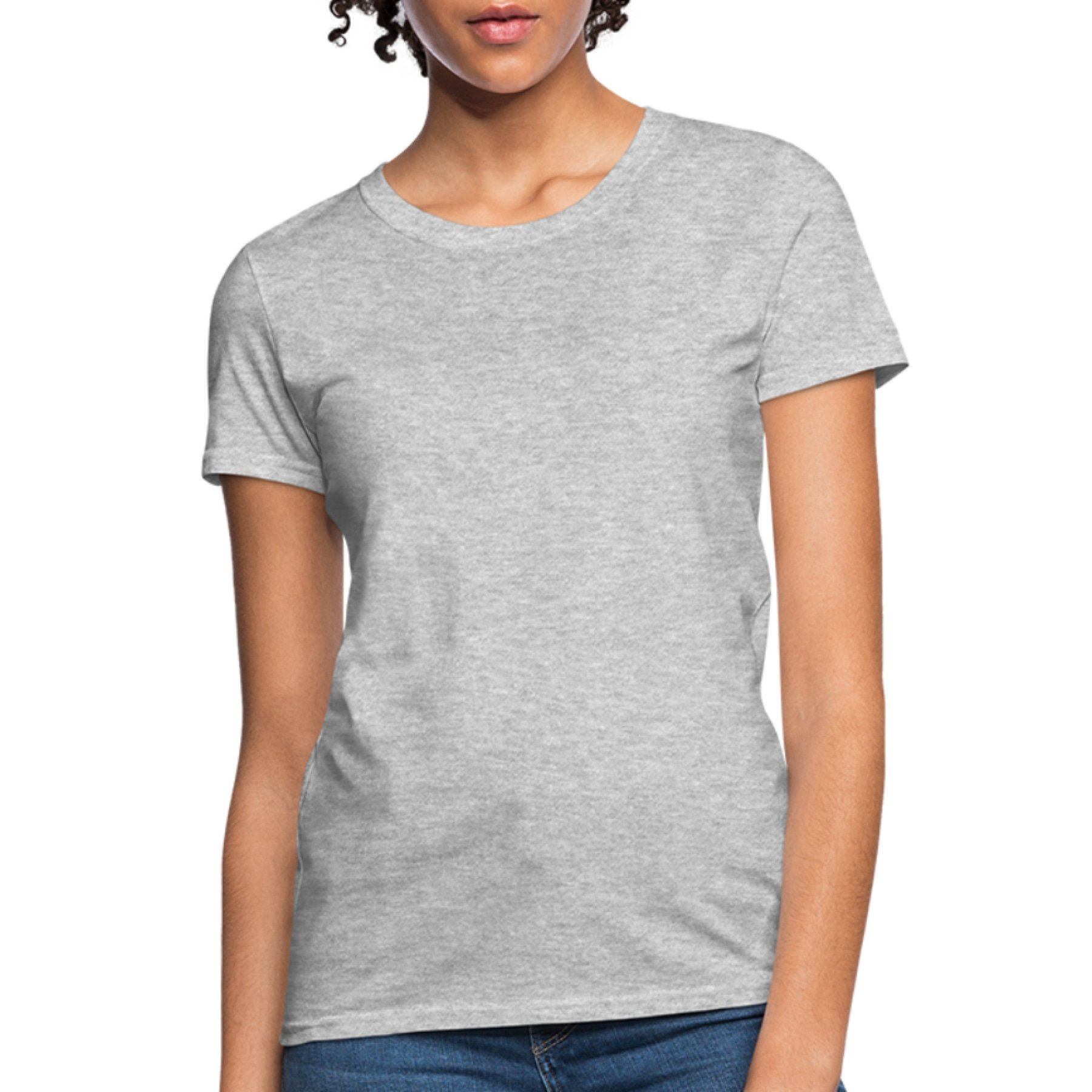 A stylish Women's Classic Short Sleeve T-Shirt in various colors, showcasing its feminine fit and comfortable fabric.