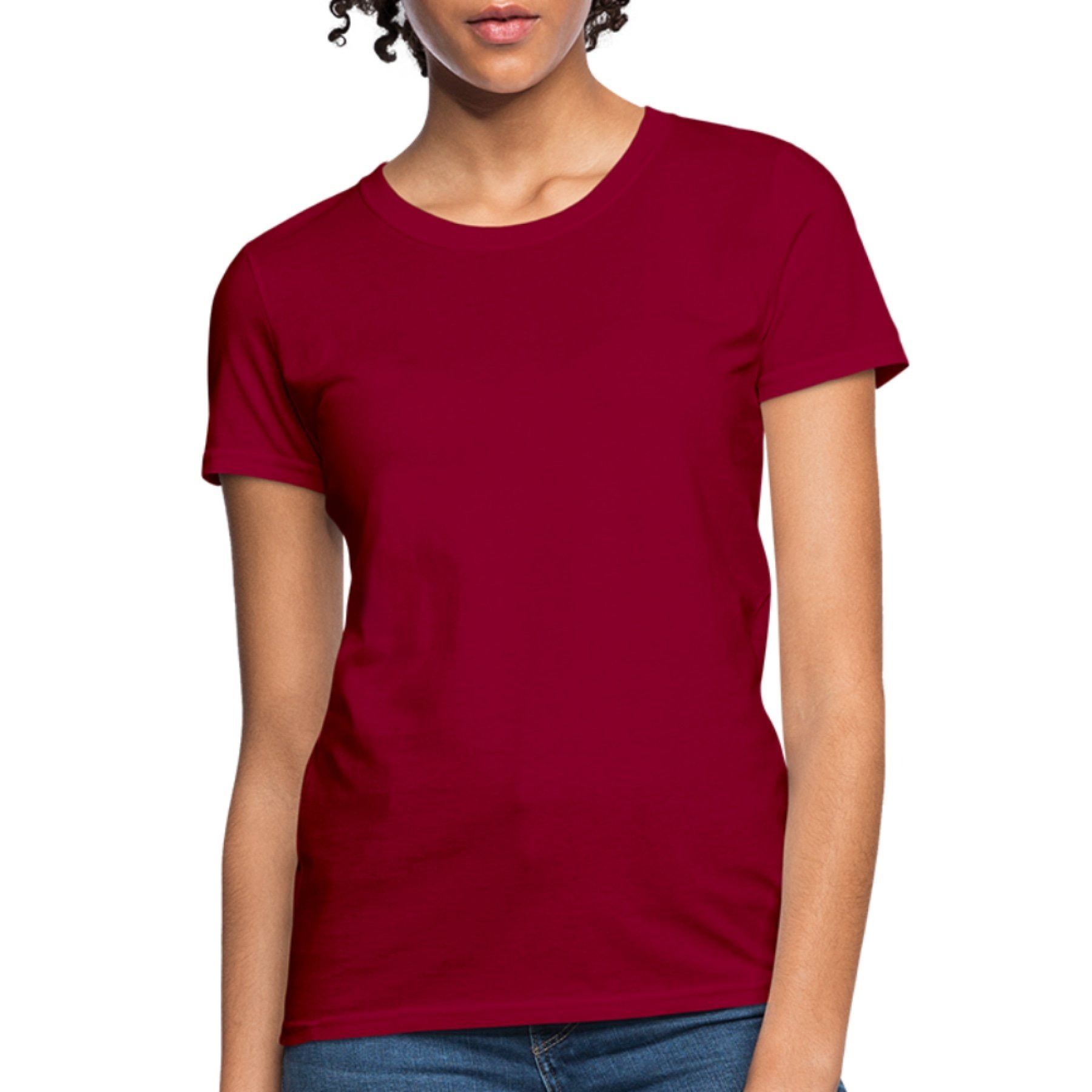 A stylish Women's Classic Short Sleeve T-Shirt in various colors, showcasing its feminine fit and comfortable fabric.