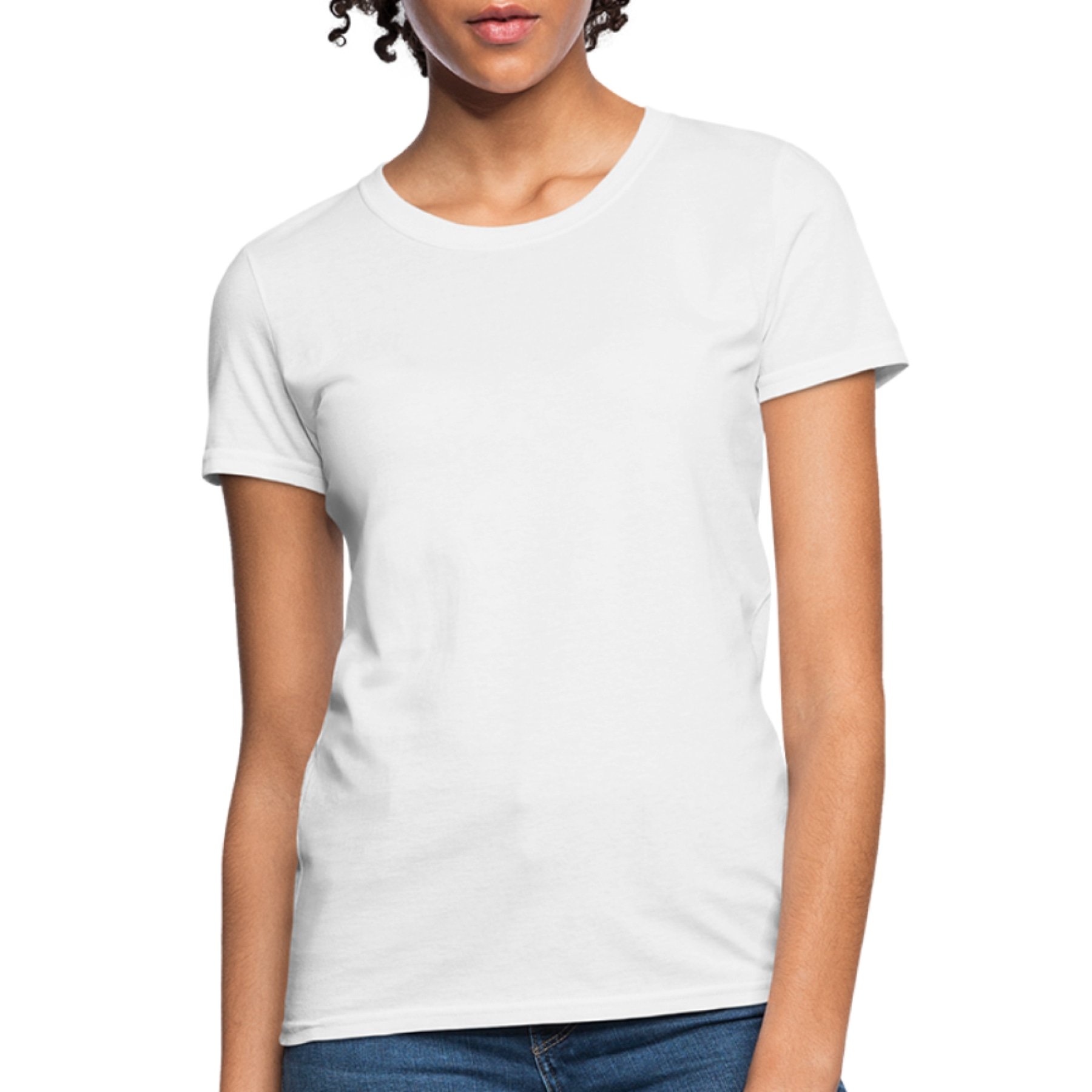 A stylish Women's Classic Short Sleeve T-Shirt in various colors, showcasing its feminine fit and comfortable fabric.