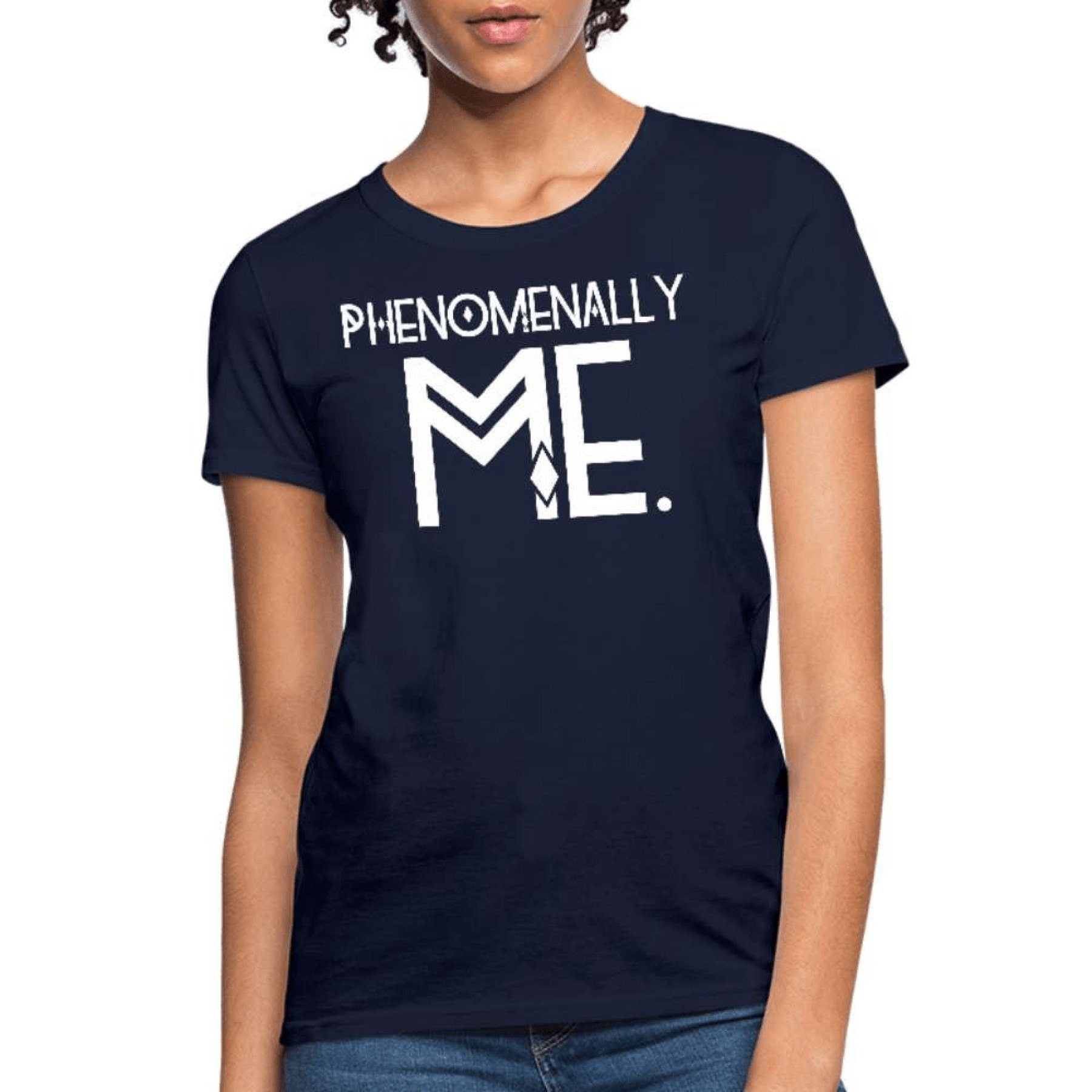 A stylish women's Phenomenally Me Graphic Tee in various colors, showcasing its feminine fit and comfortable fabric.