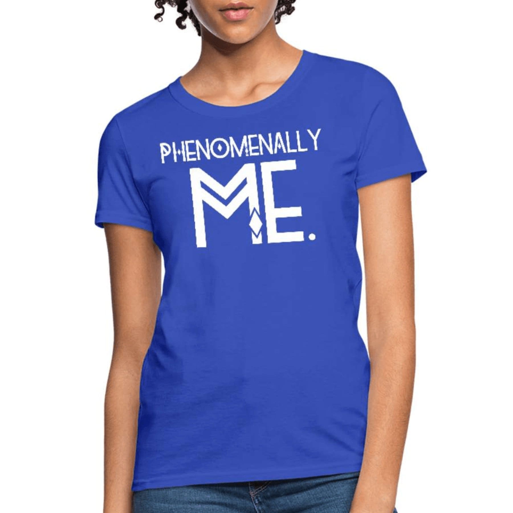 A stylish women's Phenomenally Me Graphic Tee in various colors, showcasing its feminine fit and comfortable fabric.