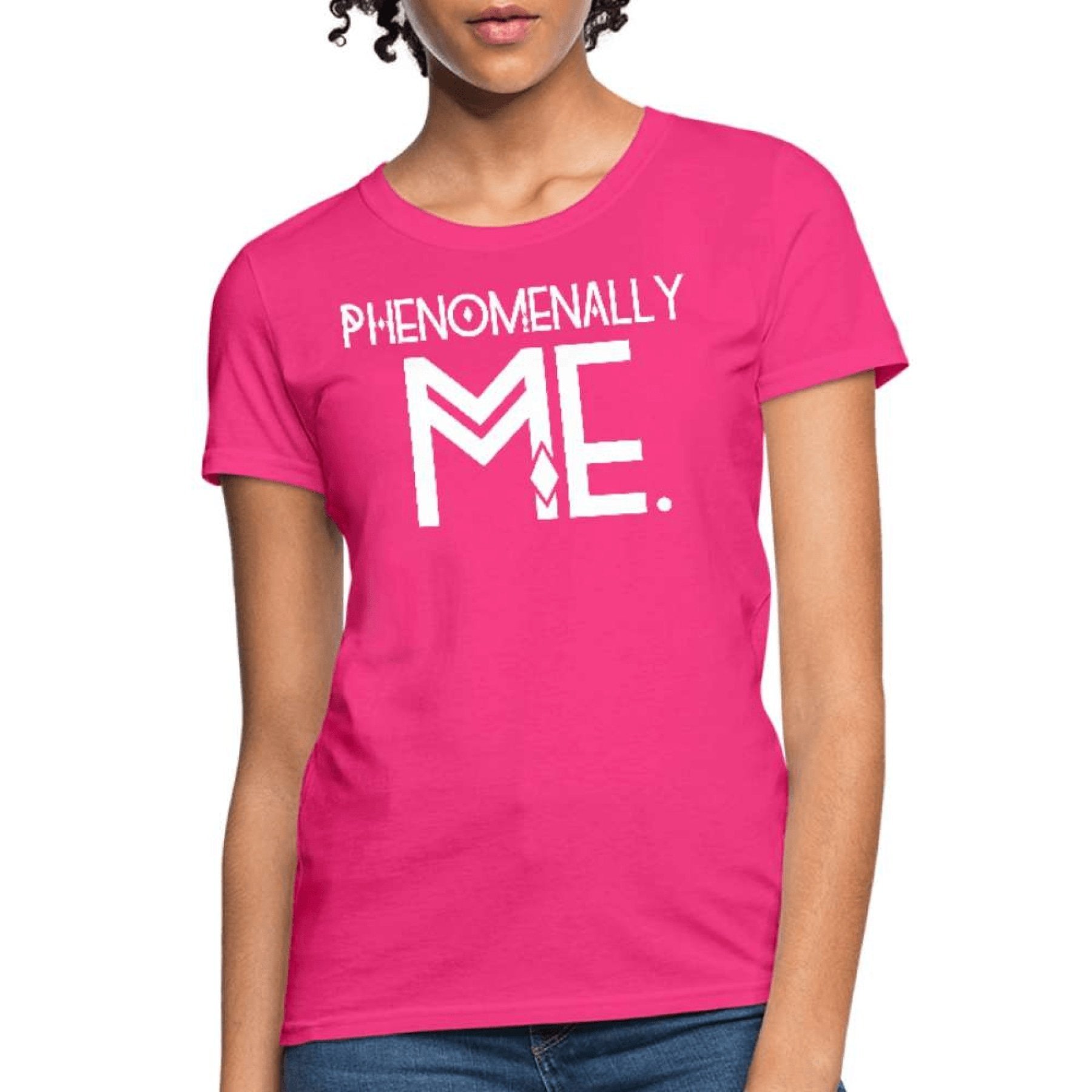 A stylish women's Phenomenally Me Graphic Tee in various colors, showcasing its feminine fit and comfortable fabric.