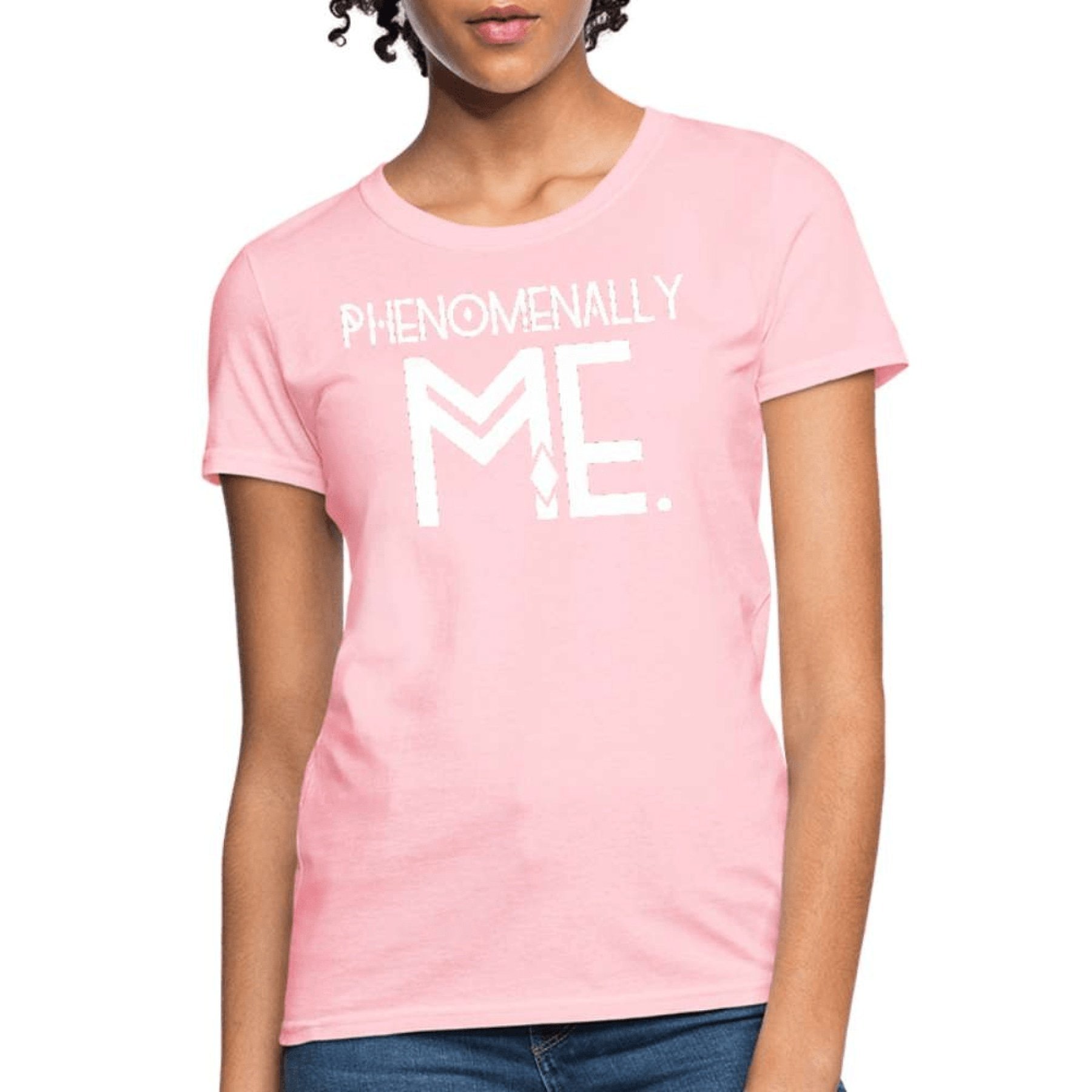 A stylish women's Phenomenally Me Graphic Tee in various colors, showcasing its feminine fit and comfortable fabric.