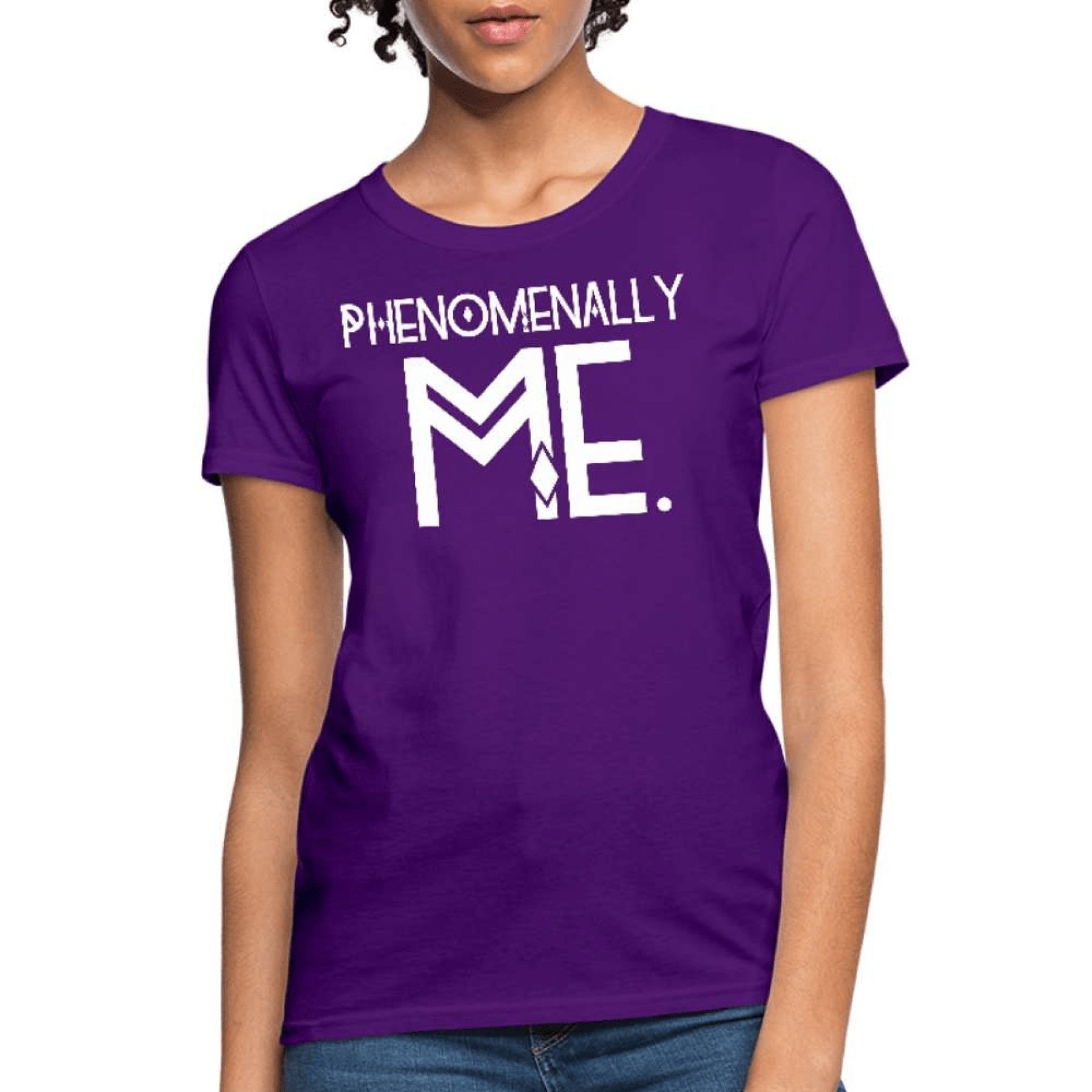 A stylish women's Phenomenally Me Graphic Tee in various colors, showcasing its feminine fit and comfortable fabric.