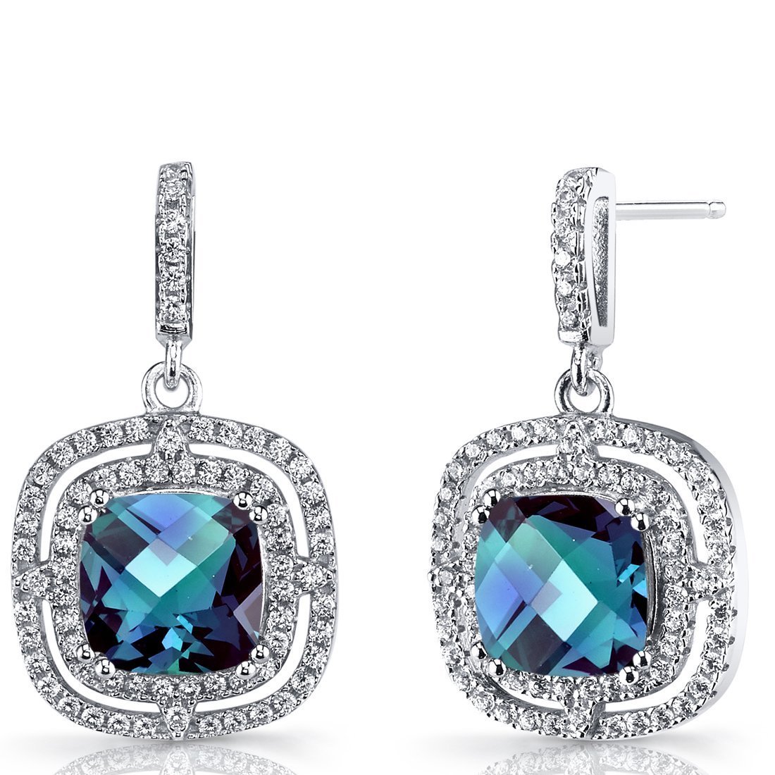 Elegant Aquamarine Pave Eccentric Drop Earrings in 18K Gold, showcasing certified gemstones and exquisite craftsmanship.