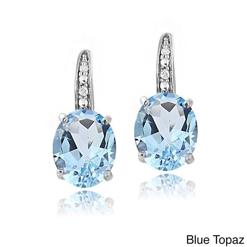 Elegant Blue Topaz Pav'e Hookback Earrings set in 18K white gold, featuring a micro-pav'e design with sparkling blue stones.