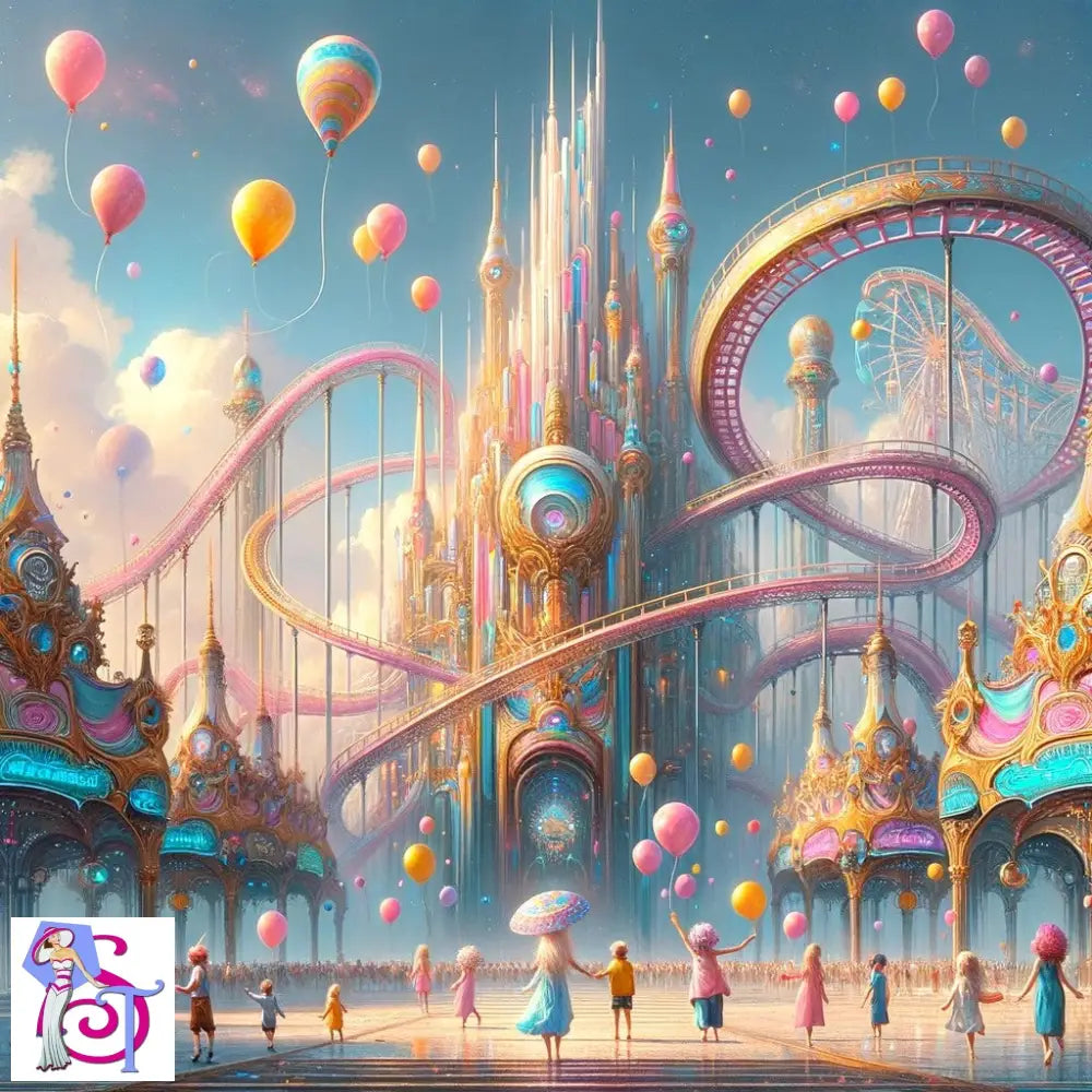 A vibrant scene from The Wonderscape video showcasing colorful landscapes and whimsical characters.