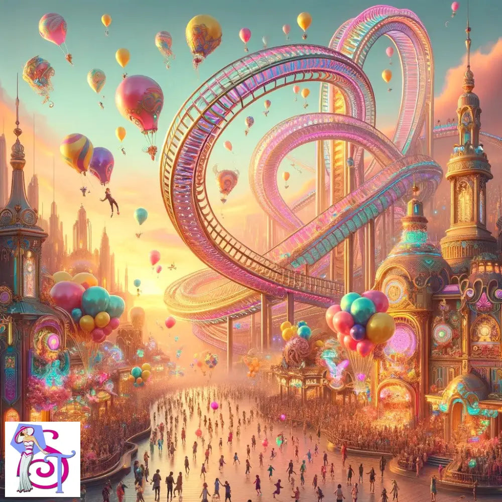 A vibrant scene from The Wonderscape video showcasing colorful landscapes and whimsical characters.