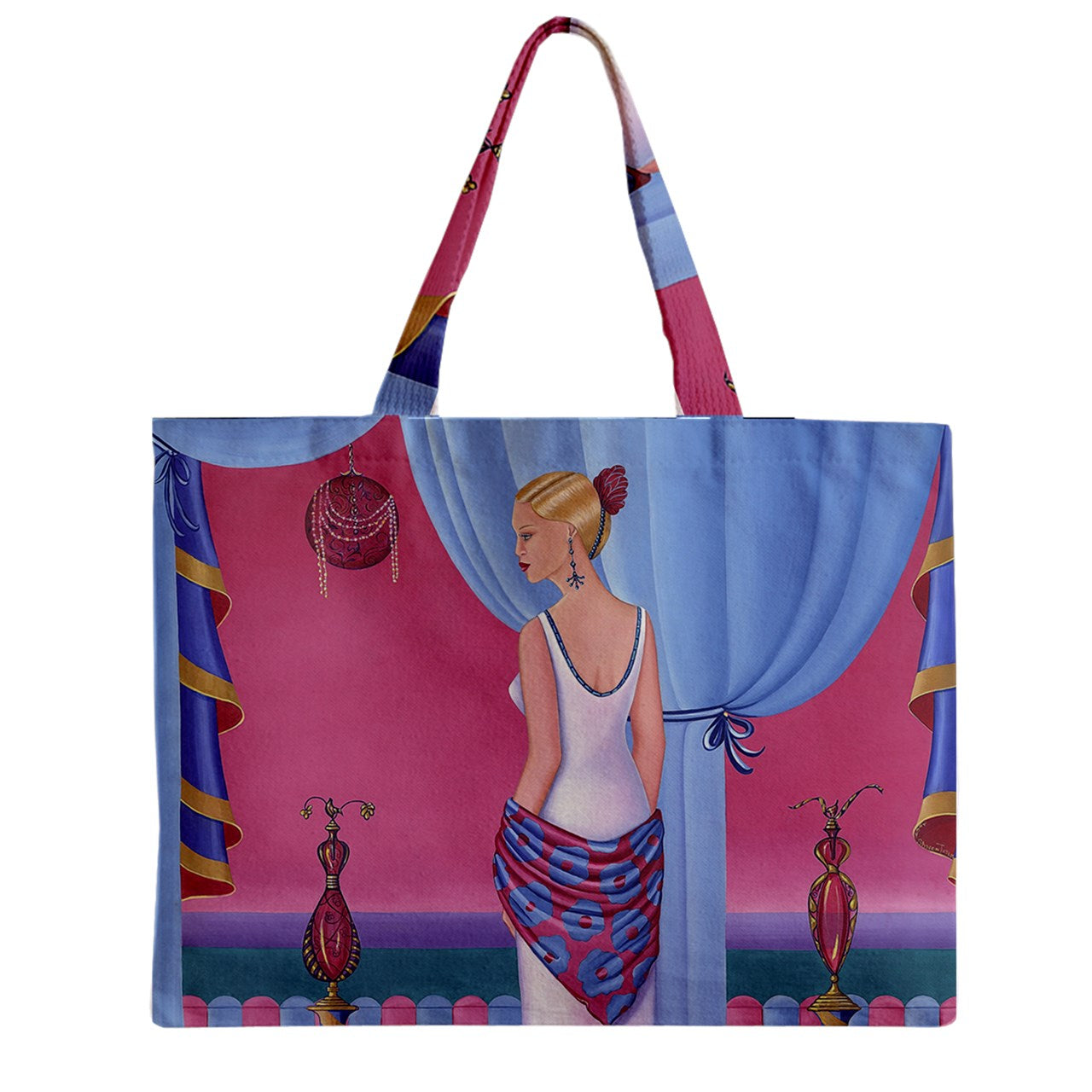 A stylish Medium Tote Bag made from heavyweight cotton/polyester canvas, featuring long straps for comfortable carrying.