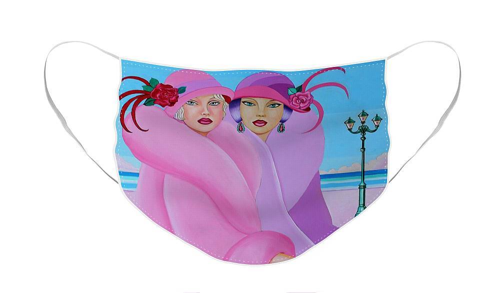 Palm Beach Pink Ladies Face Mask made of soft polyester with elastic loops for a comfortable fit, featuring a stylish pink design.