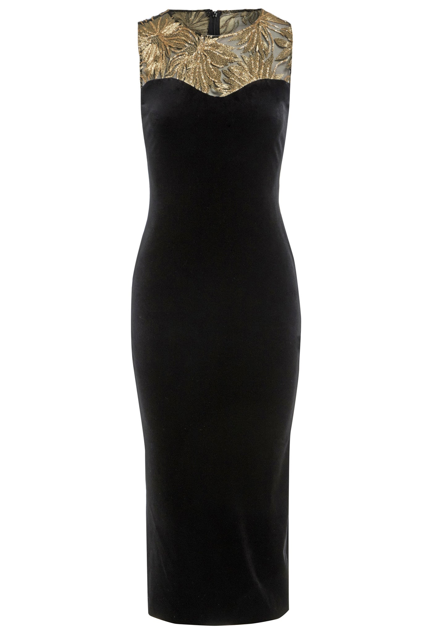 Elegant Sweetheart Neckline Dress in luxurious silk velvet with embellished lace details, perfect for formal events.