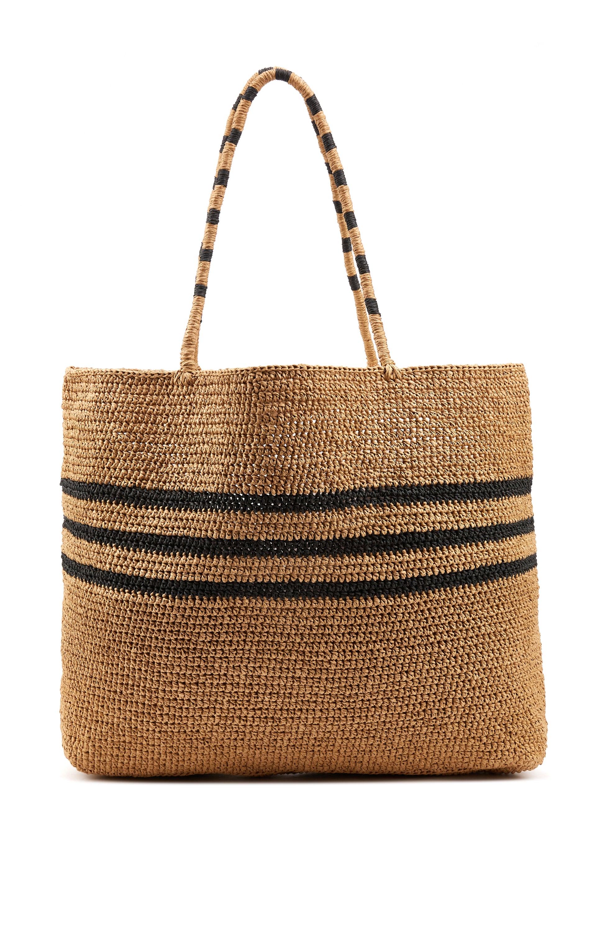 Tulum Tote Bag handwoven from paper rope, showcasing its spacious design and natural texture, perfect for summer outings.