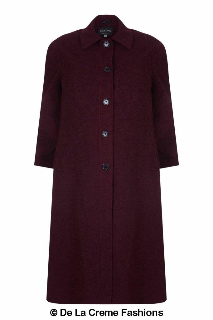 A stylish Curve Wool & Cashmere Blend Plus Size Long Coat in a classic design, featuring a single-breasted front and two side pockets, perfect for sizes UK 14-24.