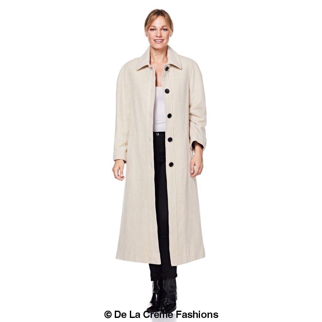 A stylish Curve Wool & Cashmere Blend Plus Size Long Coat in a classic design, featuring a single-breasted front and two side pockets, perfect for sizes UK 14-24.