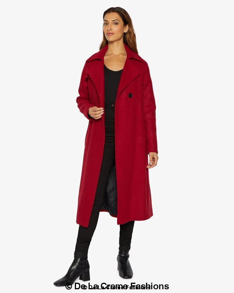 Diana Wrap Around Duster Coat featuring a waterfall lapel collar, open front design, and a stylish belt, made from a luxurious wool and cashmere blend.