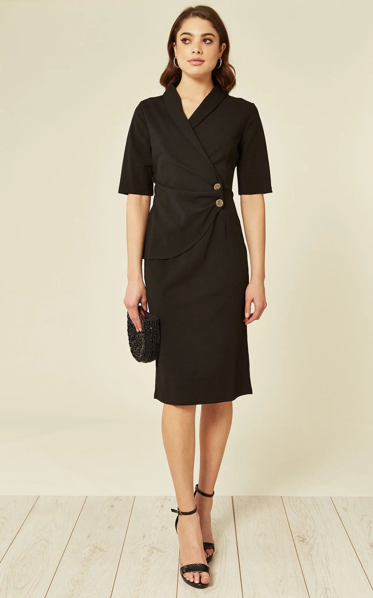 Diane Wrap Blazer Dress featuring a sophisticated blazer top and flattering wrap design, perfect for any occasion.