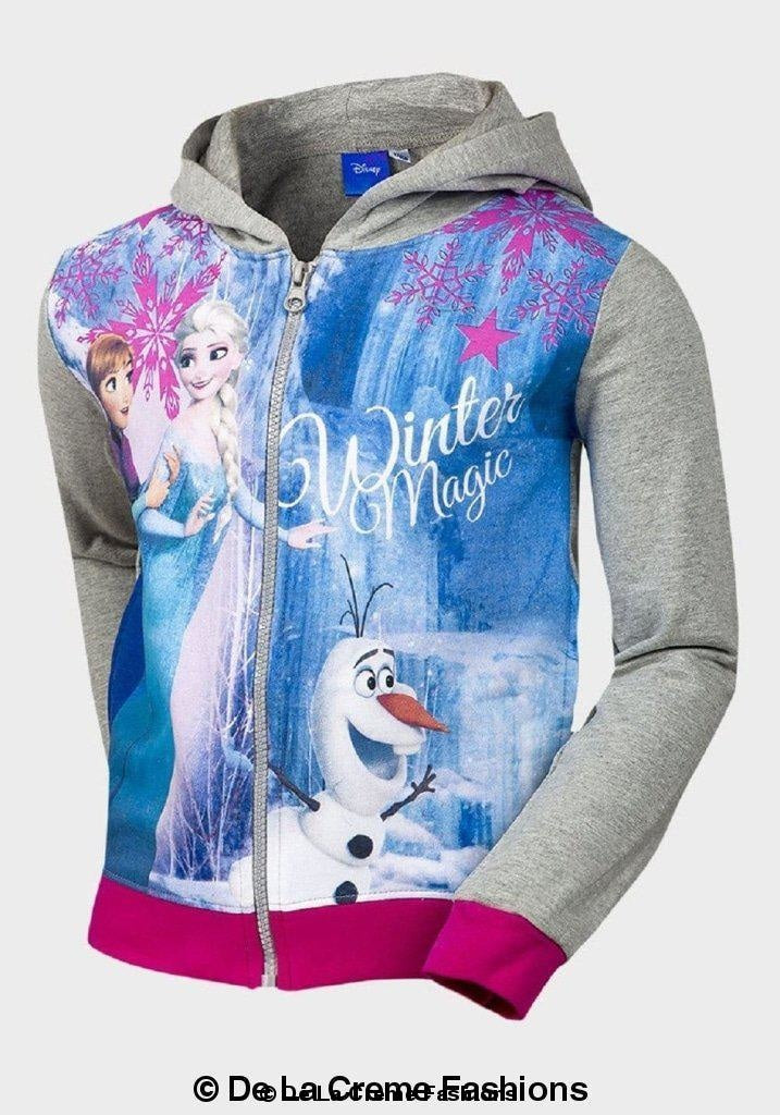 Main Disney - Girls Frozen Princess Anna Elsa Olaf Hooded Long Sleeved image