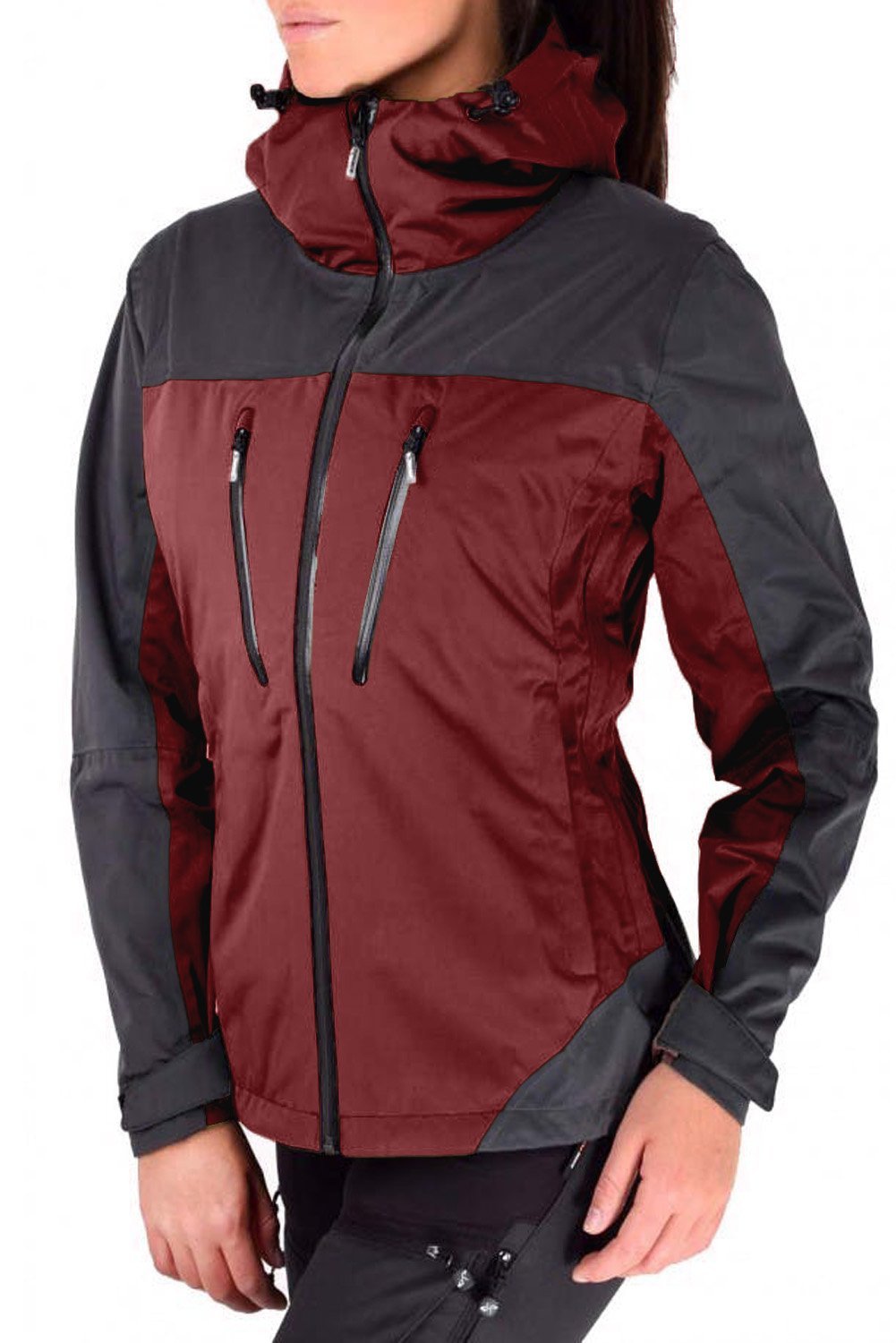 Fashion Red Silence Proshell Jacket featuring a vibrant red color, fully taped seams, and an athletic fit, ideal for outdoor activities.