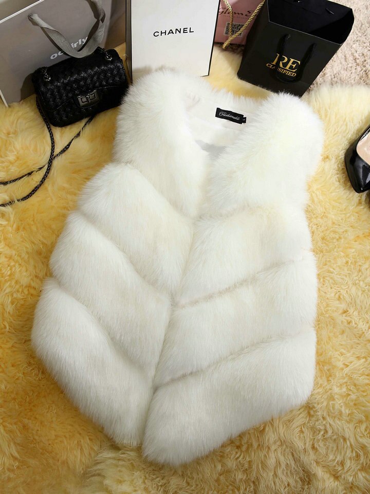 Faux Fur Sleeveless Vest for Women in various colors, showcasing its luxurious texture and stylish design.