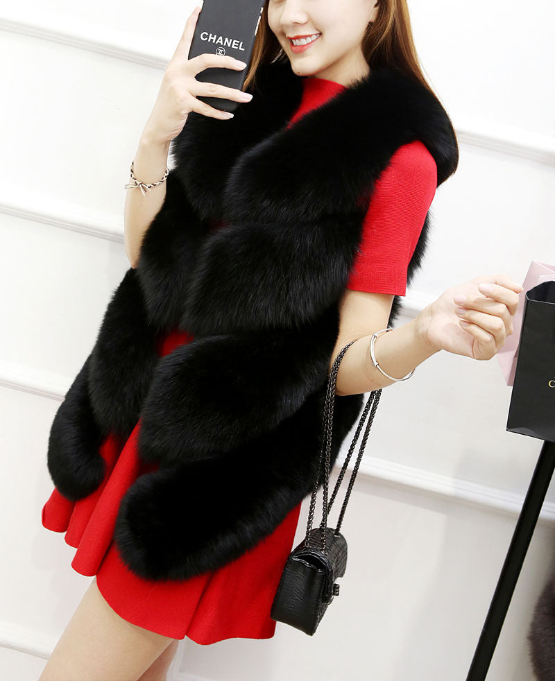 Faux Fur Sleeveless Vest for Women in various colors, showcasing its luxurious texture and stylish design.