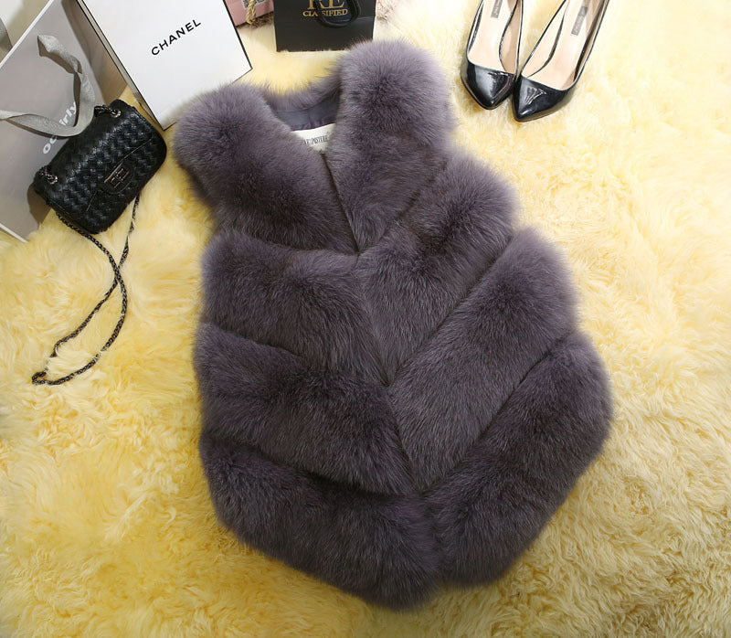 Faux Fur Sleeveless Vest for Women in various colors, showcasing its luxurious texture and stylish design.