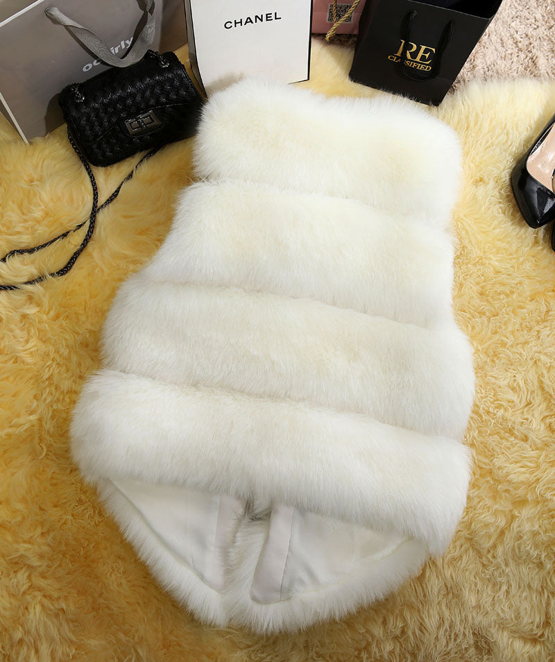 Faux Fur Sleeveless Vest for Women in various colors, showcasing its luxurious texture and stylish design.